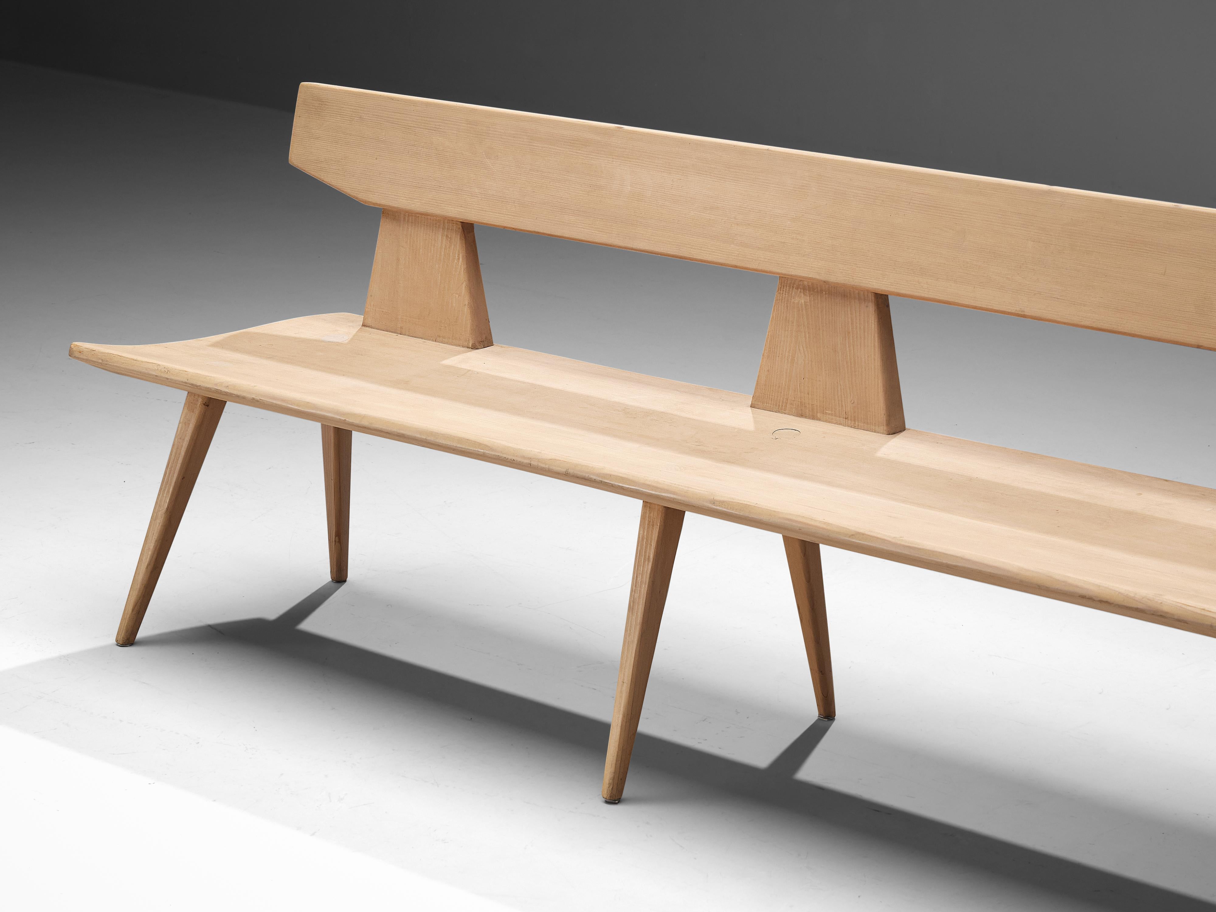 Jacob Kielland-Brandt Bench in Stained Solid Pine In Good Condition In Waalwijk, NL