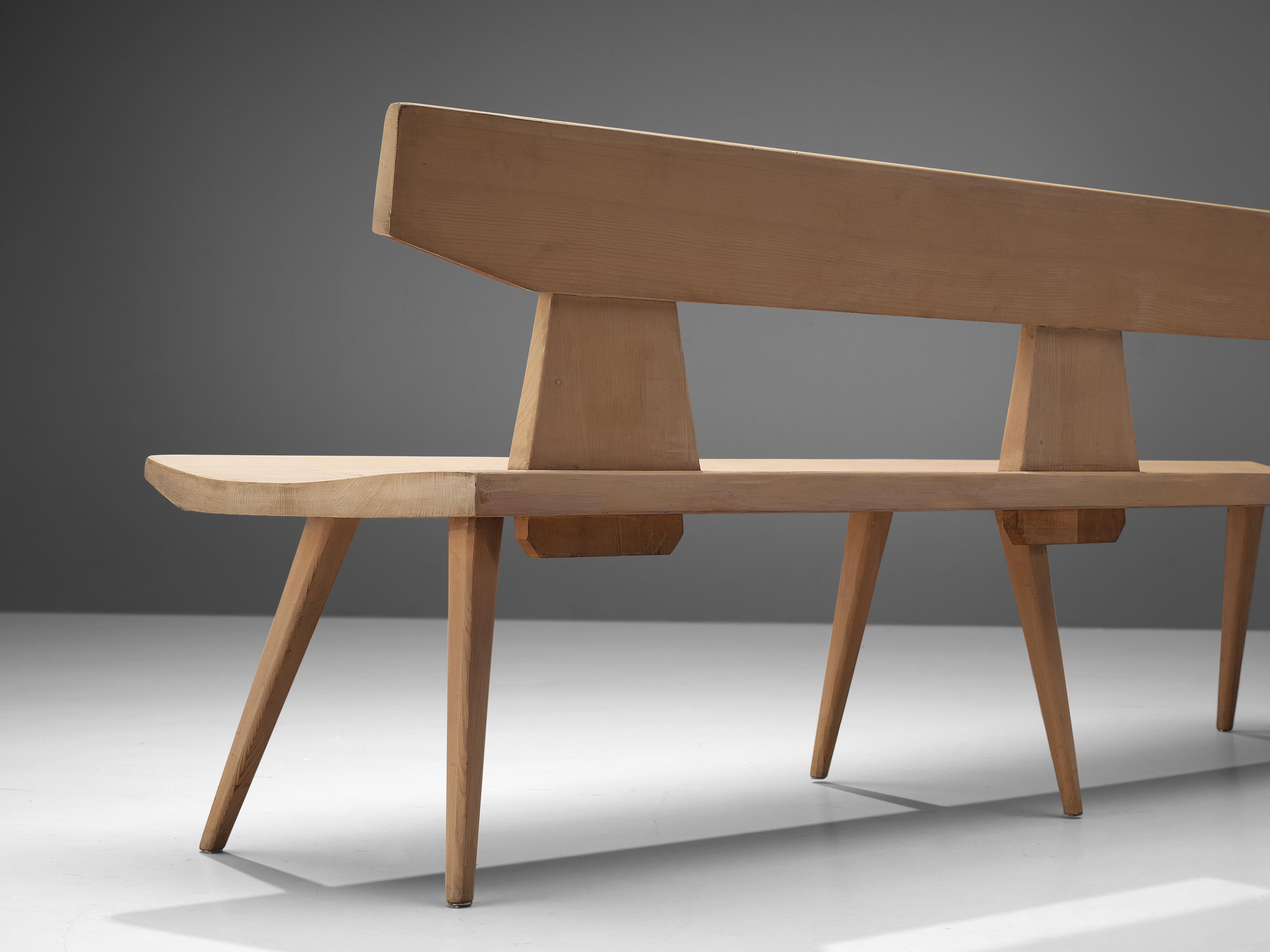 Mid-20th Century Jacob Kielland-Brandt Bench in Stained Solid Pine