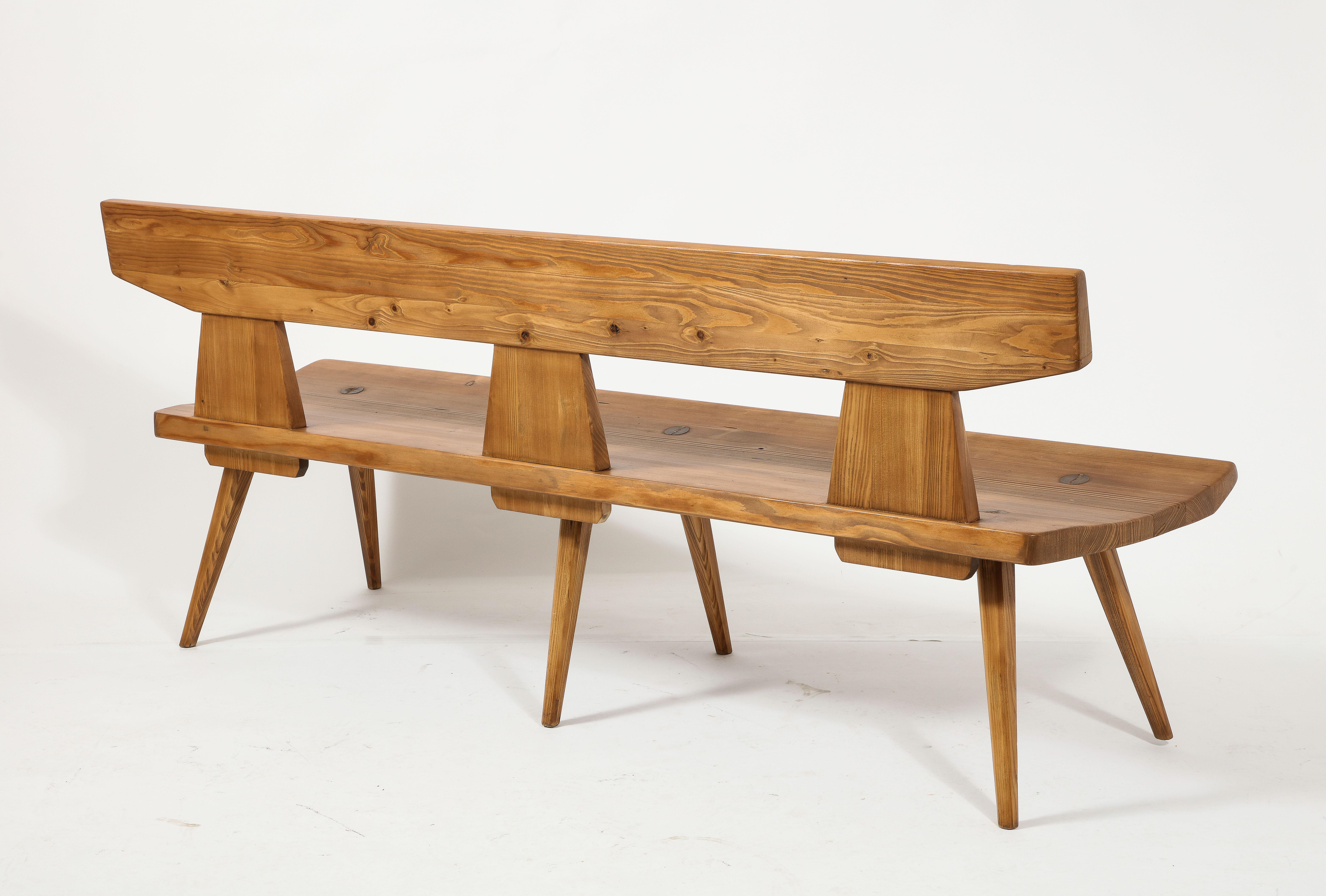 Jacob Kielland Brandt Pine Bench, Sweden 1960's For Sale 3