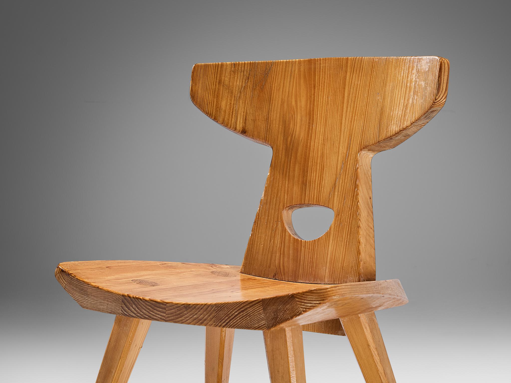 Jacob Kielland-Brandt Dining Chair in Solid Pine  In Good Condition In Waalwijk, NL
