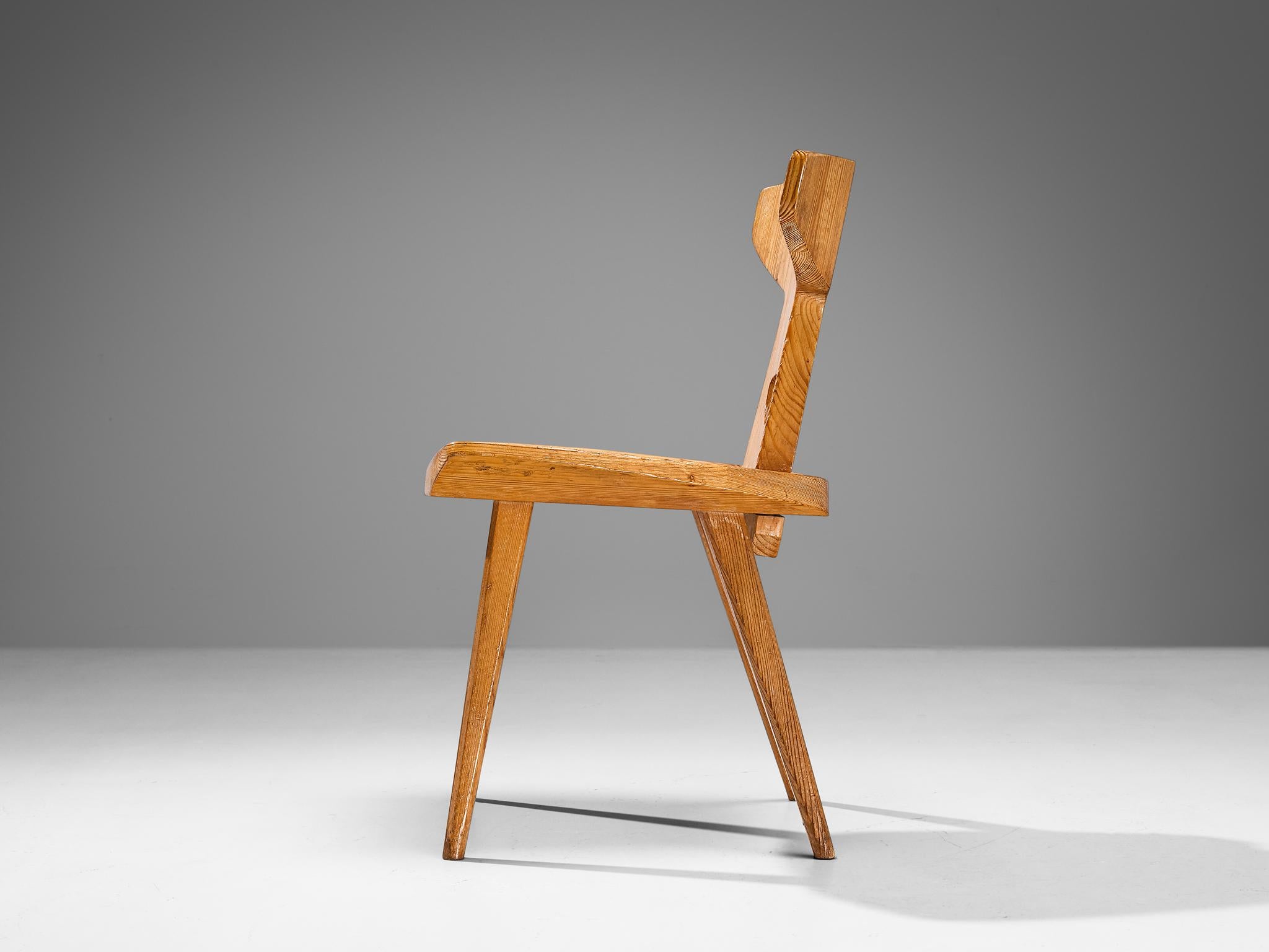 Mid-20th Century Jacob Kielland-Brandt Dining Chair in Solid Pine 