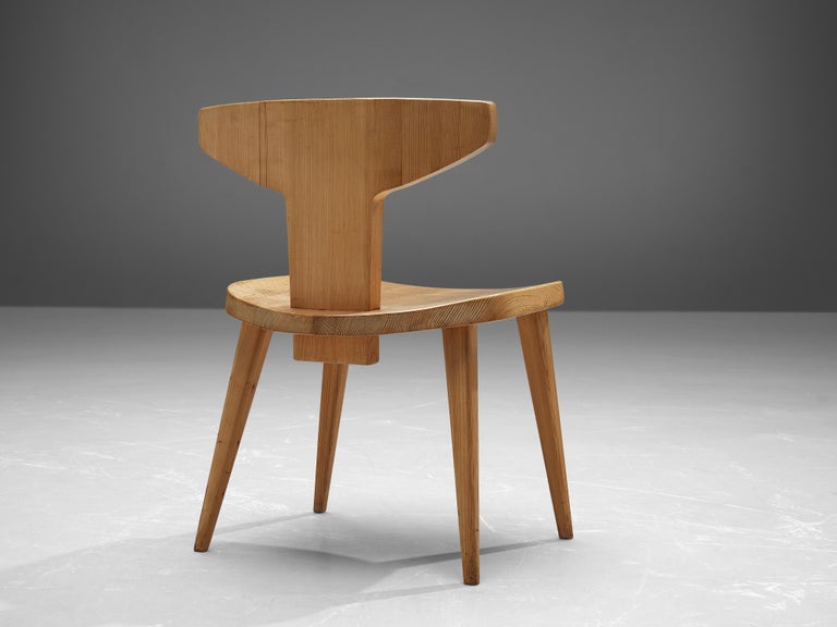 Danish Jacob Kielland-Brandt Sculptural Chair in Solid Pine For Sale