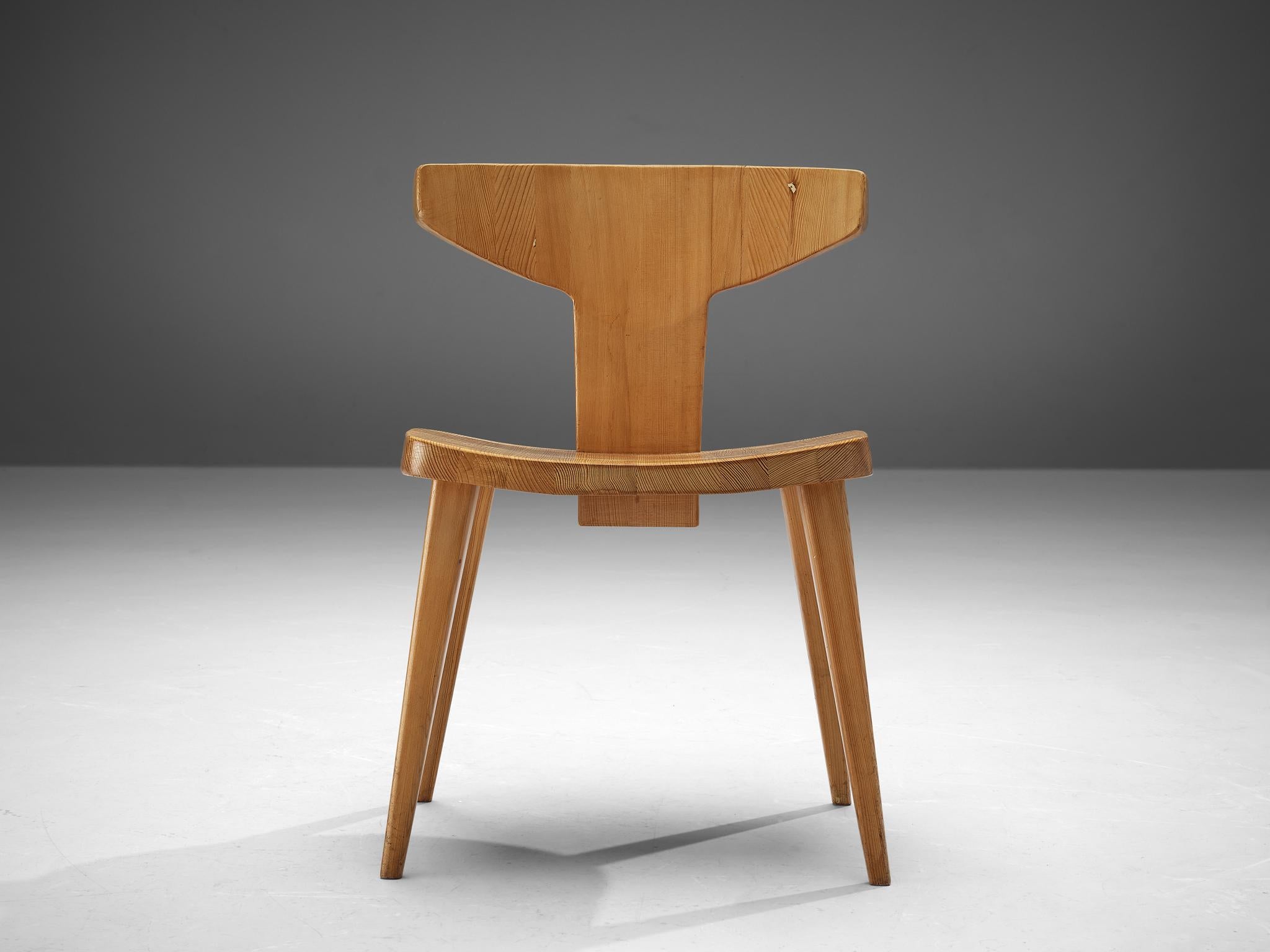 Danish Jacob Kielland-Brandt Sculptural Chair in Solid Pine