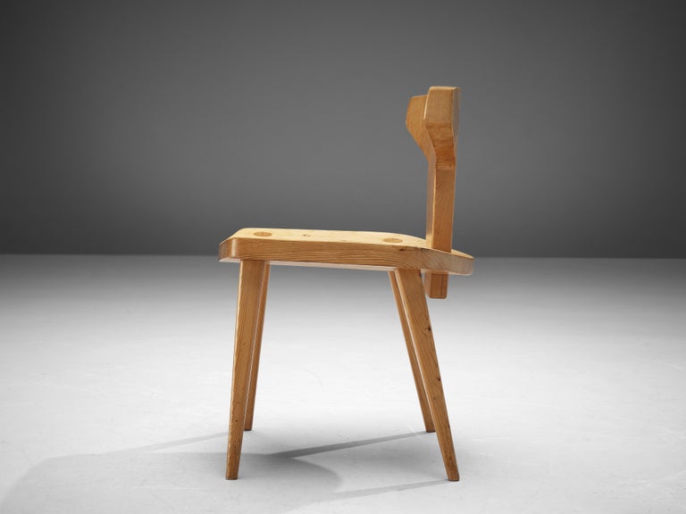 Mid-20th Century Jacob Kielland-Brandt Sculptural Chair in Solid Pine For Sale