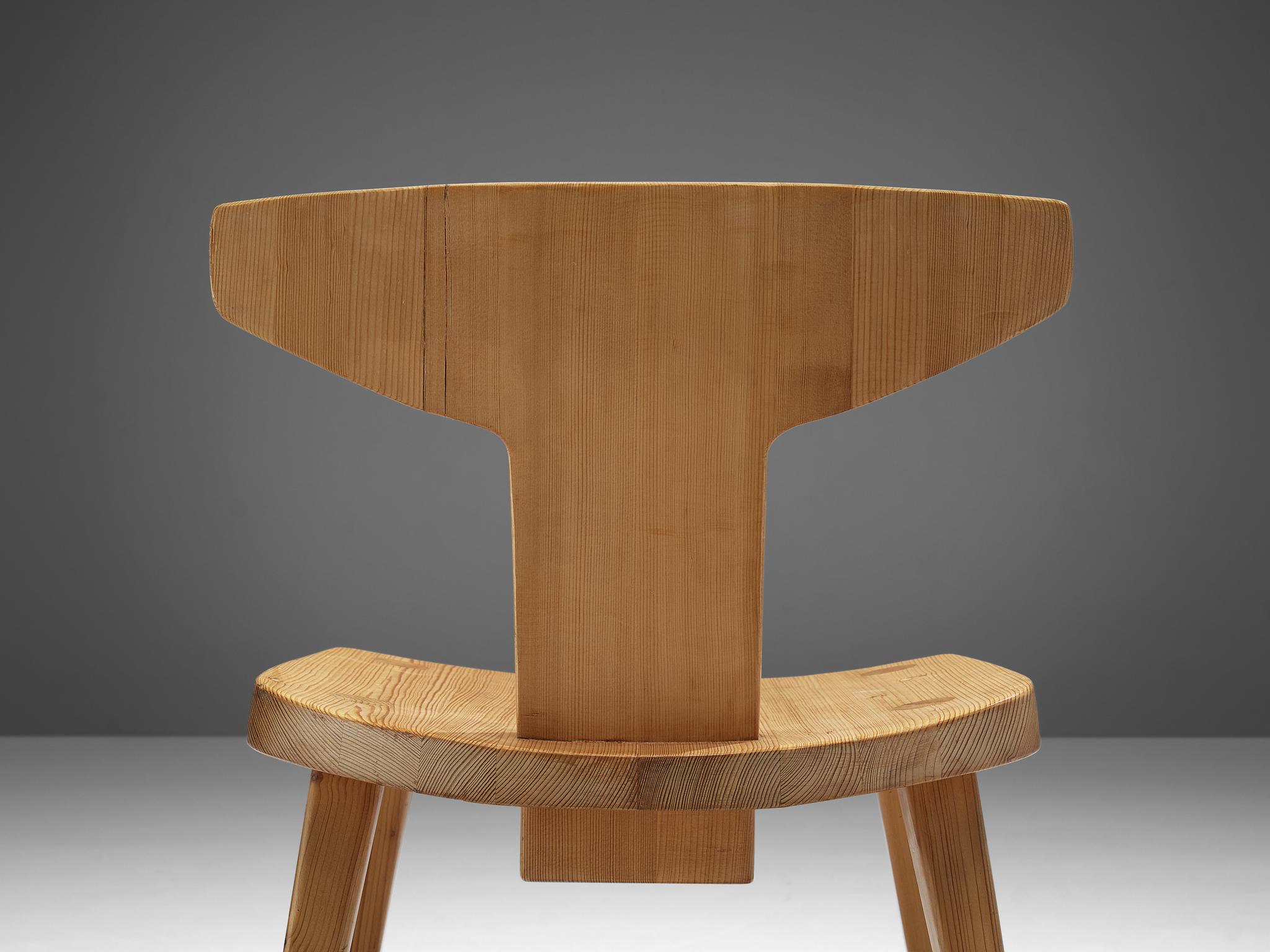 Jacob Kielland-Brandt Sculptural Chair in Solid Pine 3