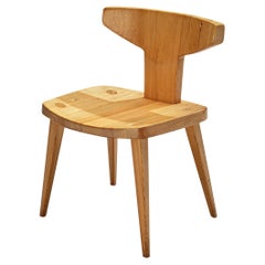Vintage Jacob Kielland-Brandt Sculptural Chair in Solid Pine