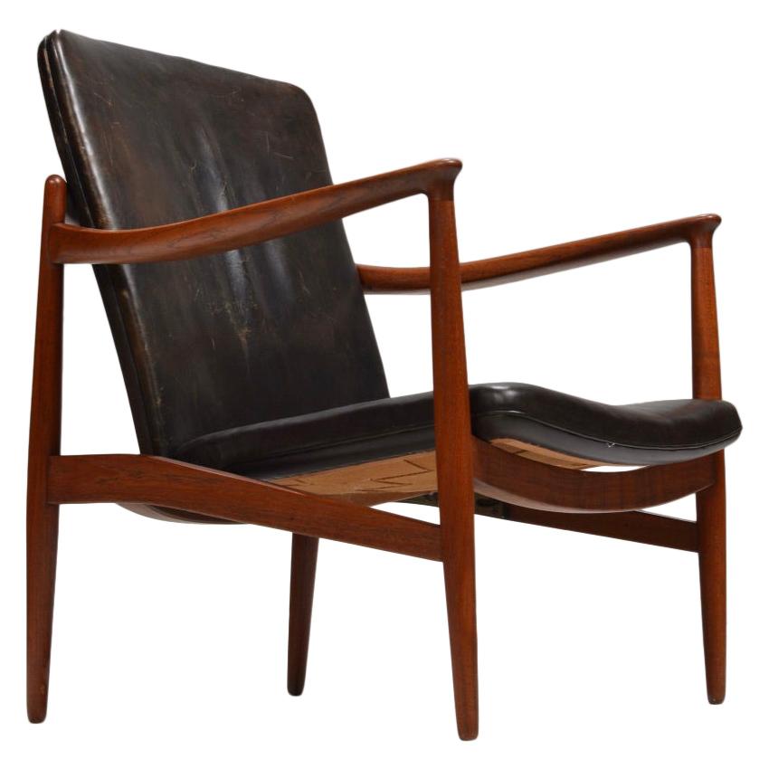 Jacob Kjaer, fauteuil de salon réglable en teck, Danemark, 1945