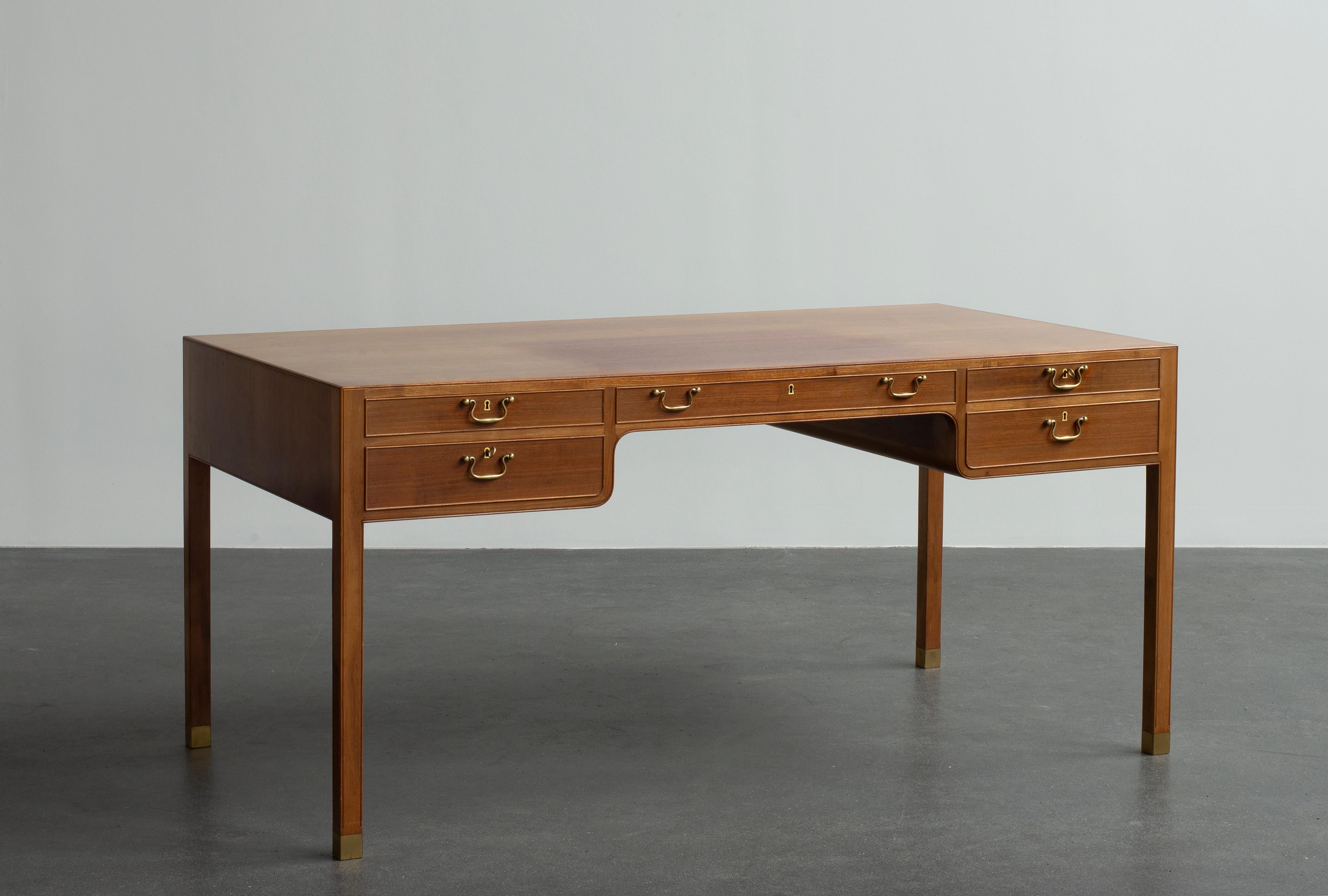 Scandinavian Modern Jacob Kjaer Mahogany Desk For Sale