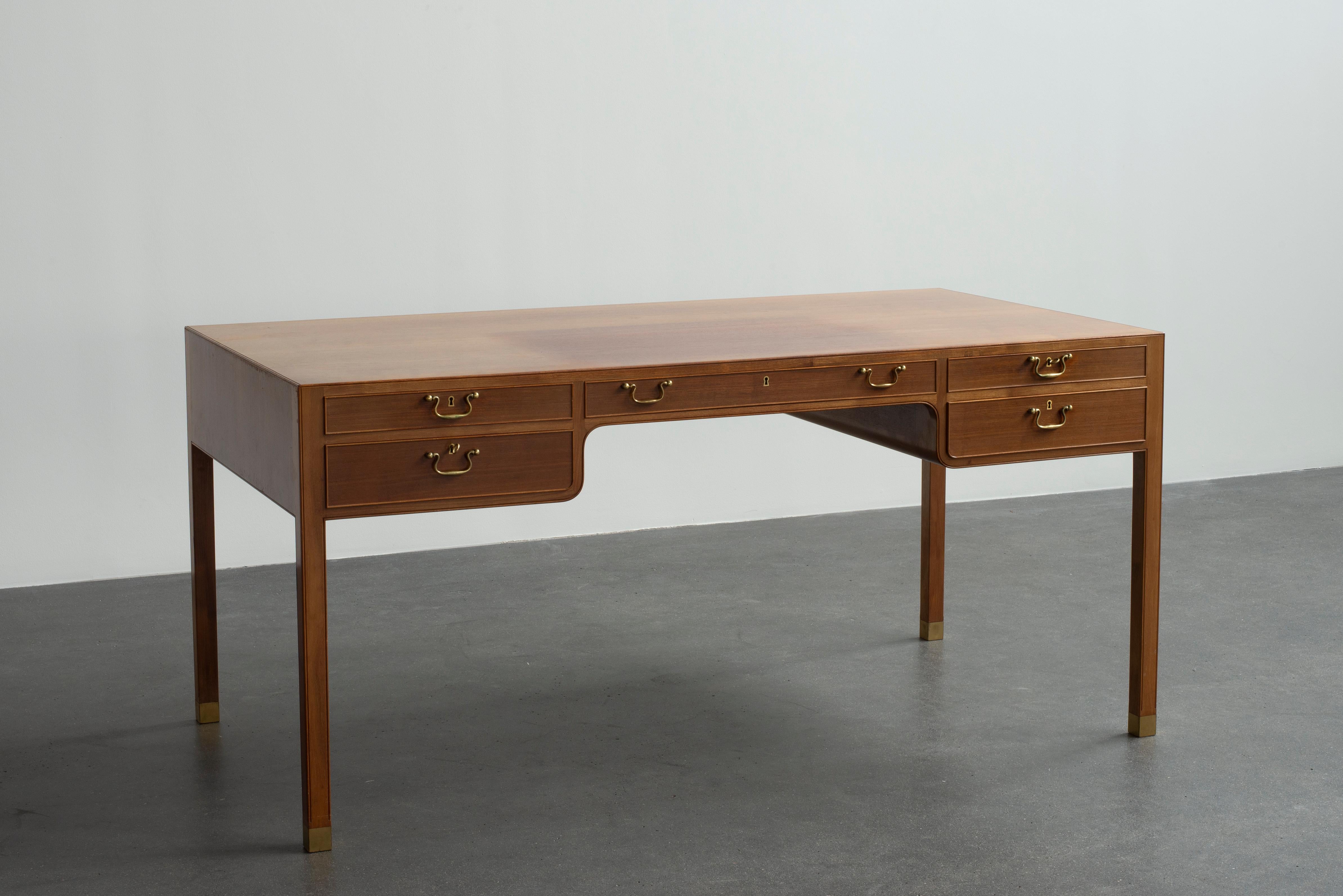 Danish Jacob Kjaer Mahogany Desk For Sale