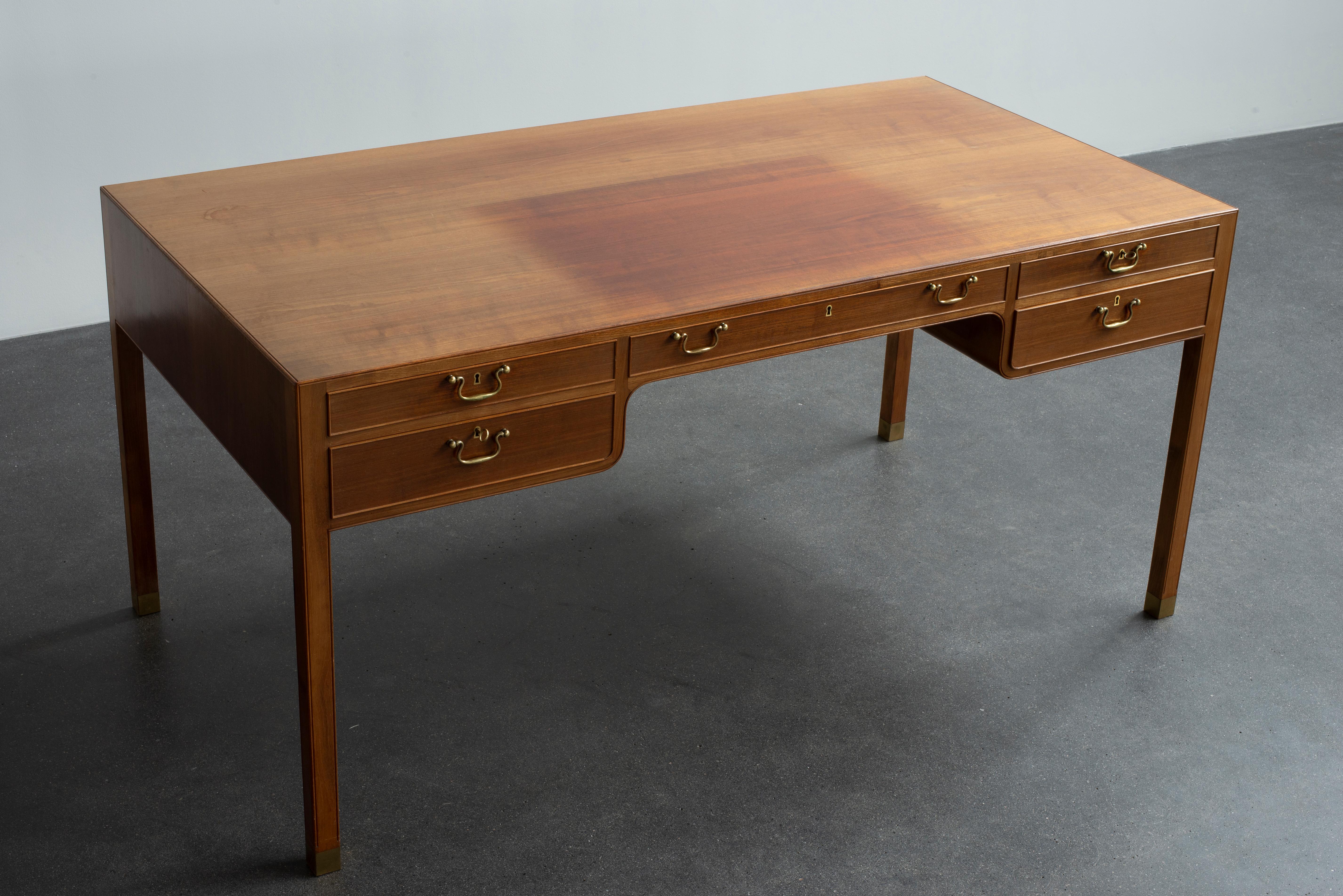 Danish Jacob Kjaer Mahogany Desk For Sale