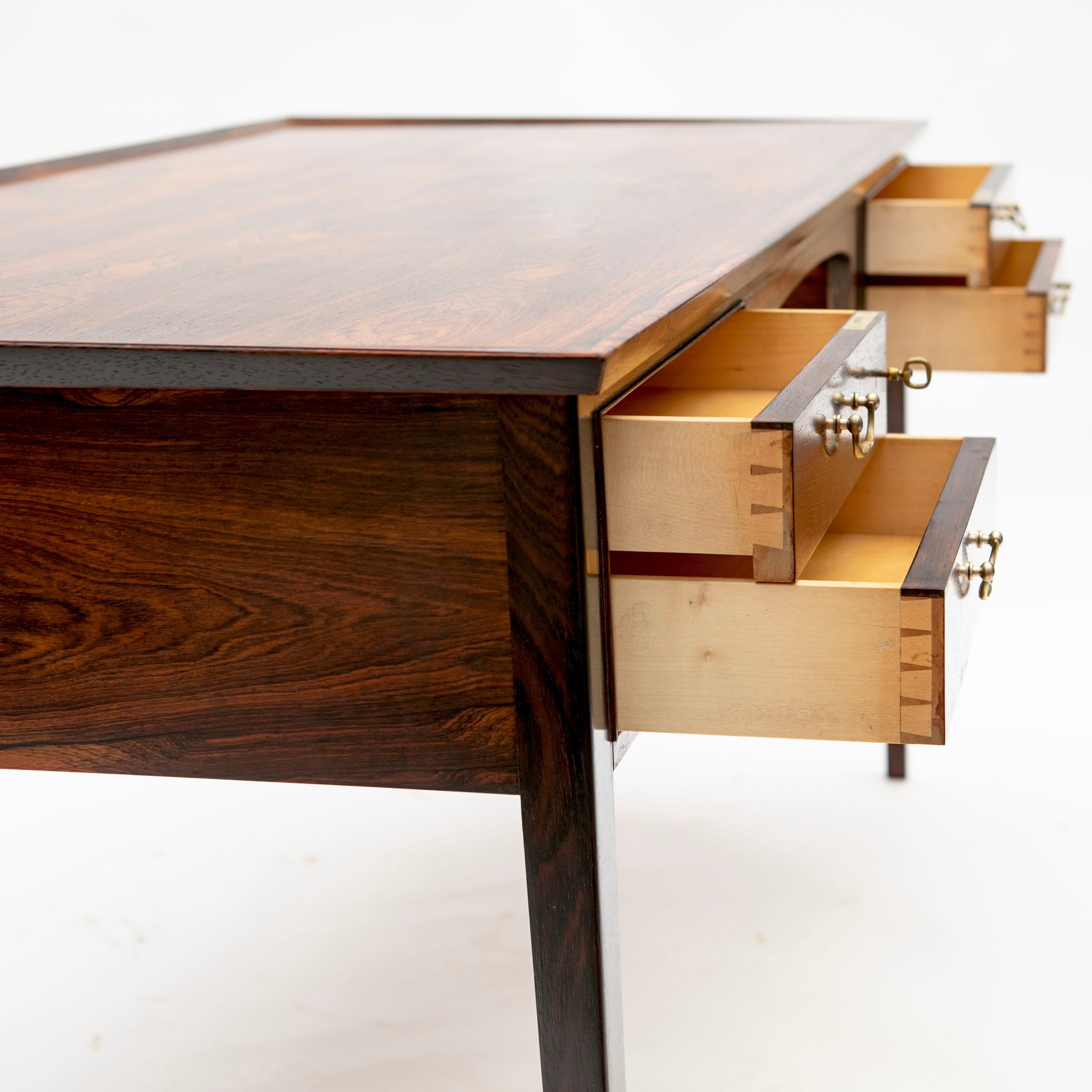 Modern Jacob Kjær Mid Century Rio Rosewood Free Standing Writing Desk For Sale