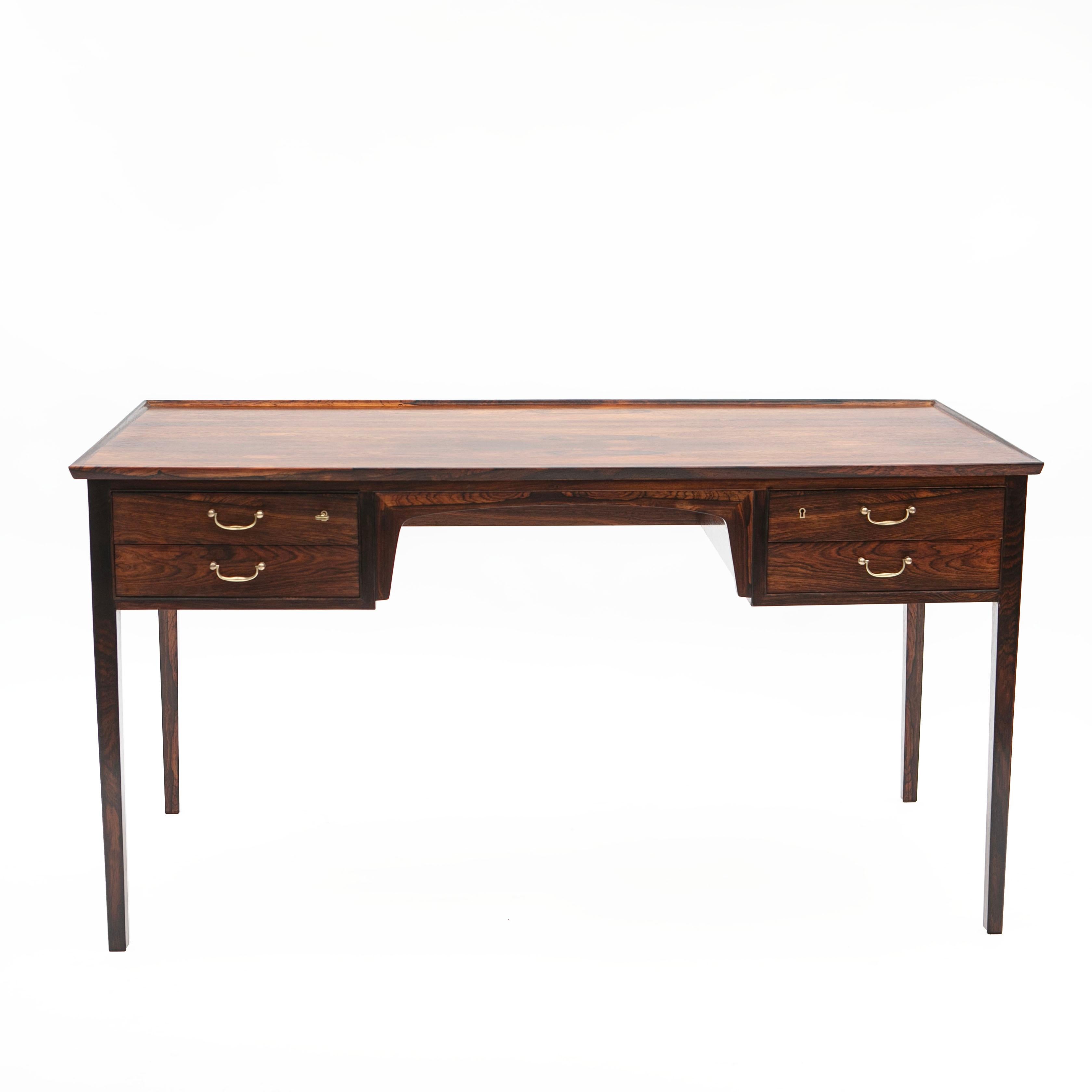 Jacob Kjær Mid Century Rio Rosewood Free Standing Writing Desk For Sale 3