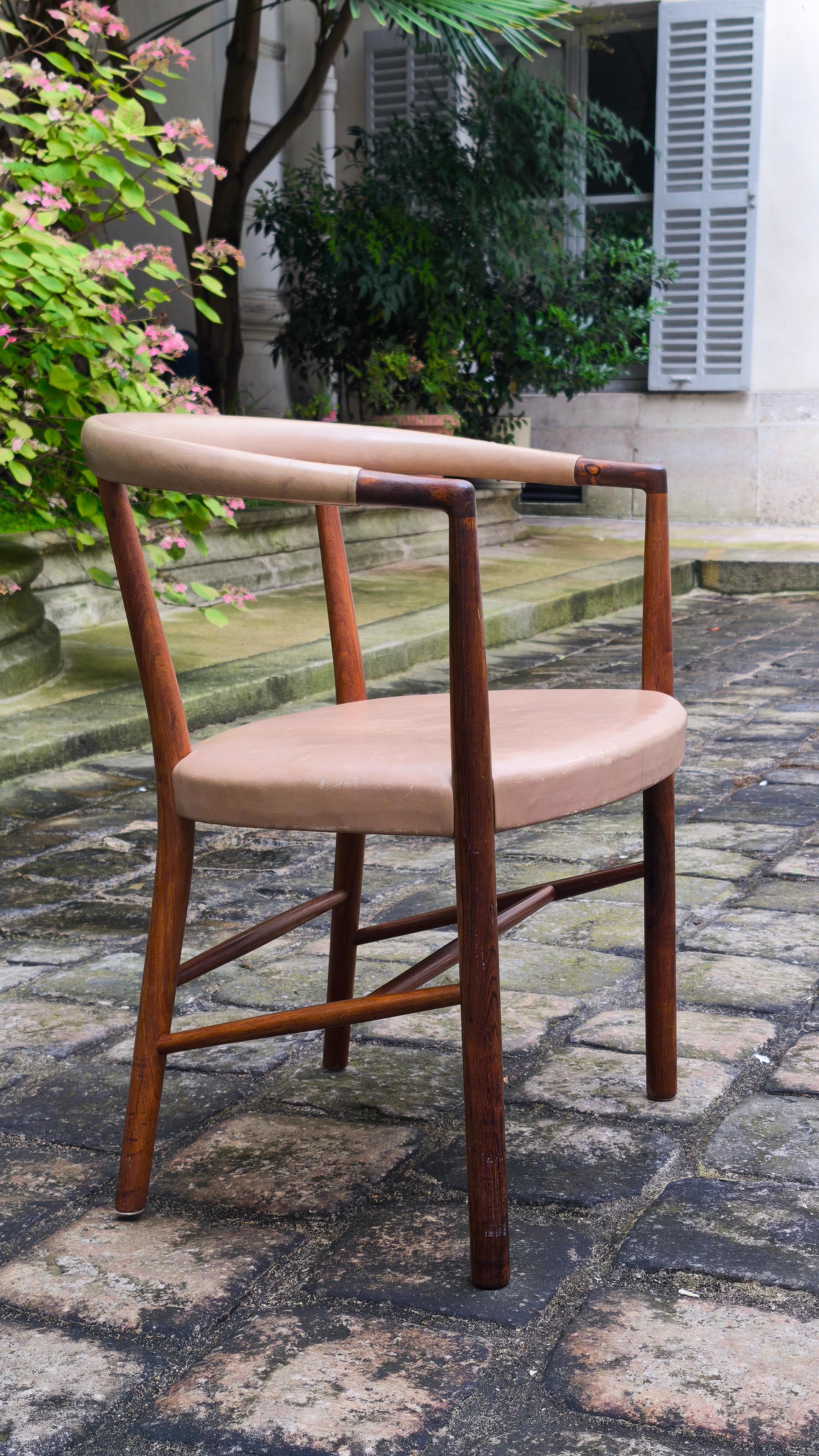 Jacob Kjaer Modelo B-37 Silla de palisandro, sillón, 1949 en Bastante bueno estado para la venta en Paris, FR
