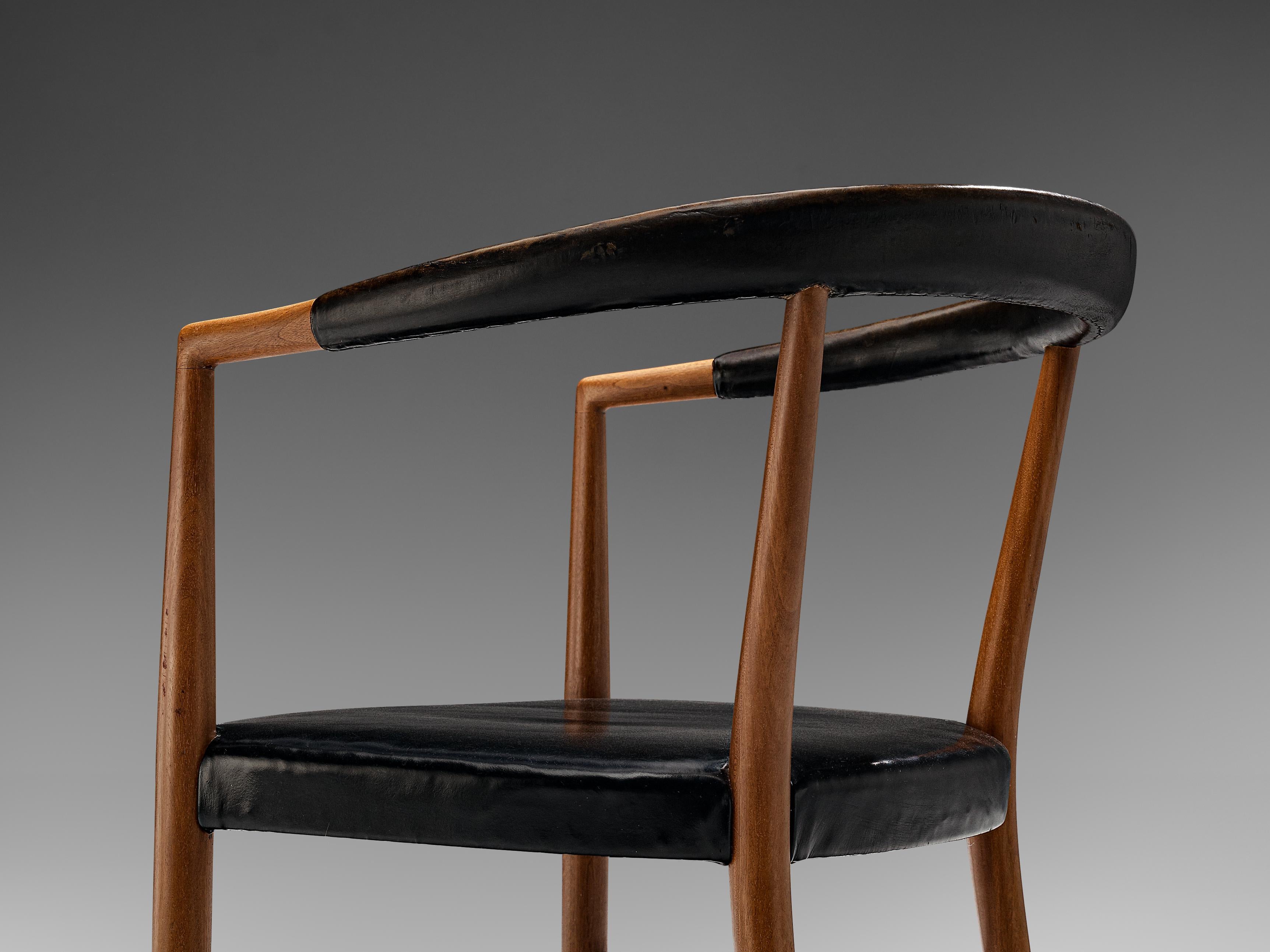Scandinavian Modern Jacob Kjær Pair of 'UN' Armchairs with Original Leather
