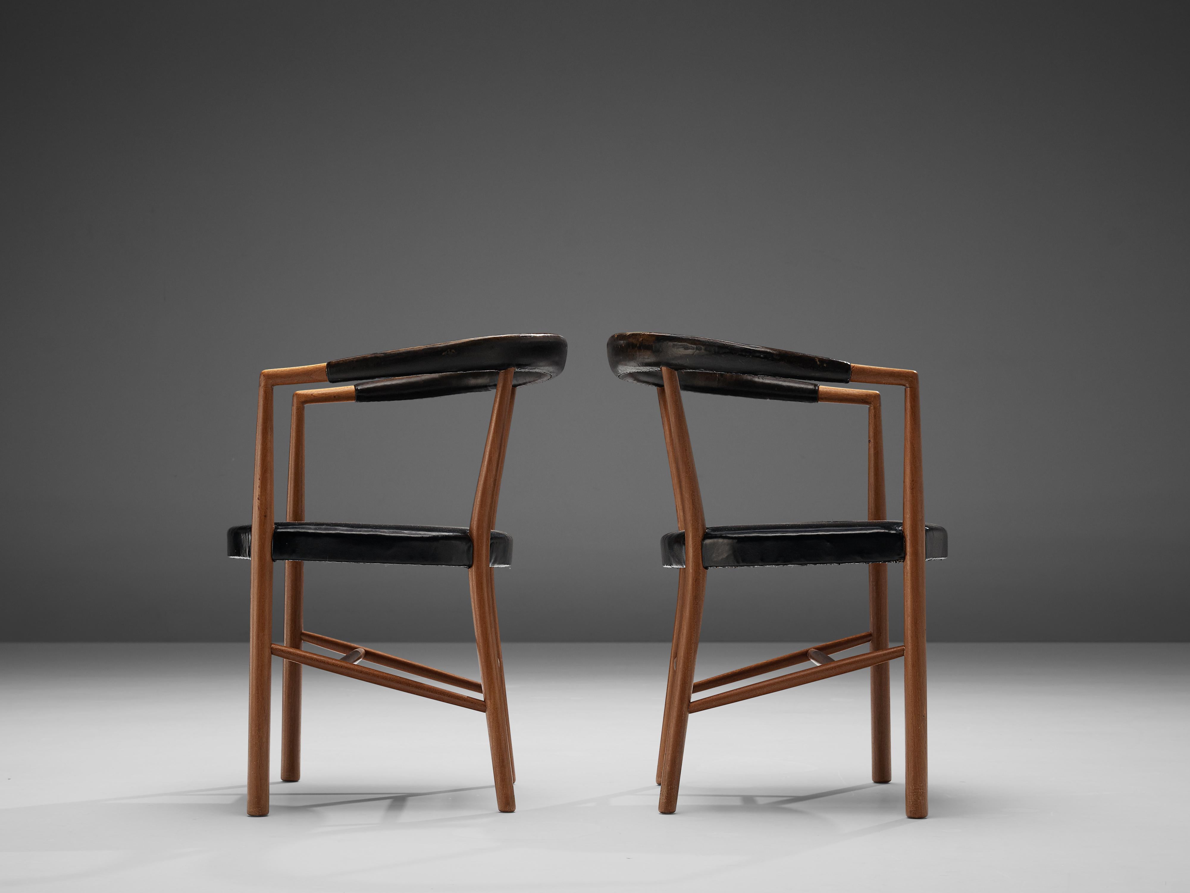 Jacob Kjær Pair of 'UN' Armchairs with Original Leather 2