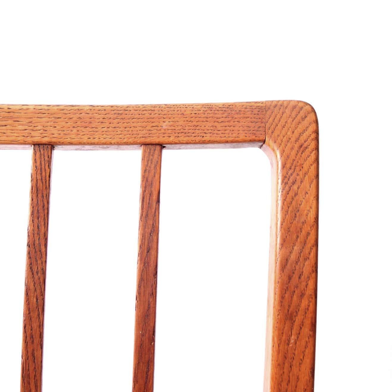 Jacob Kjaer set of 6 dining chairs Oak and original Niger leather, 1930's For Sale 3