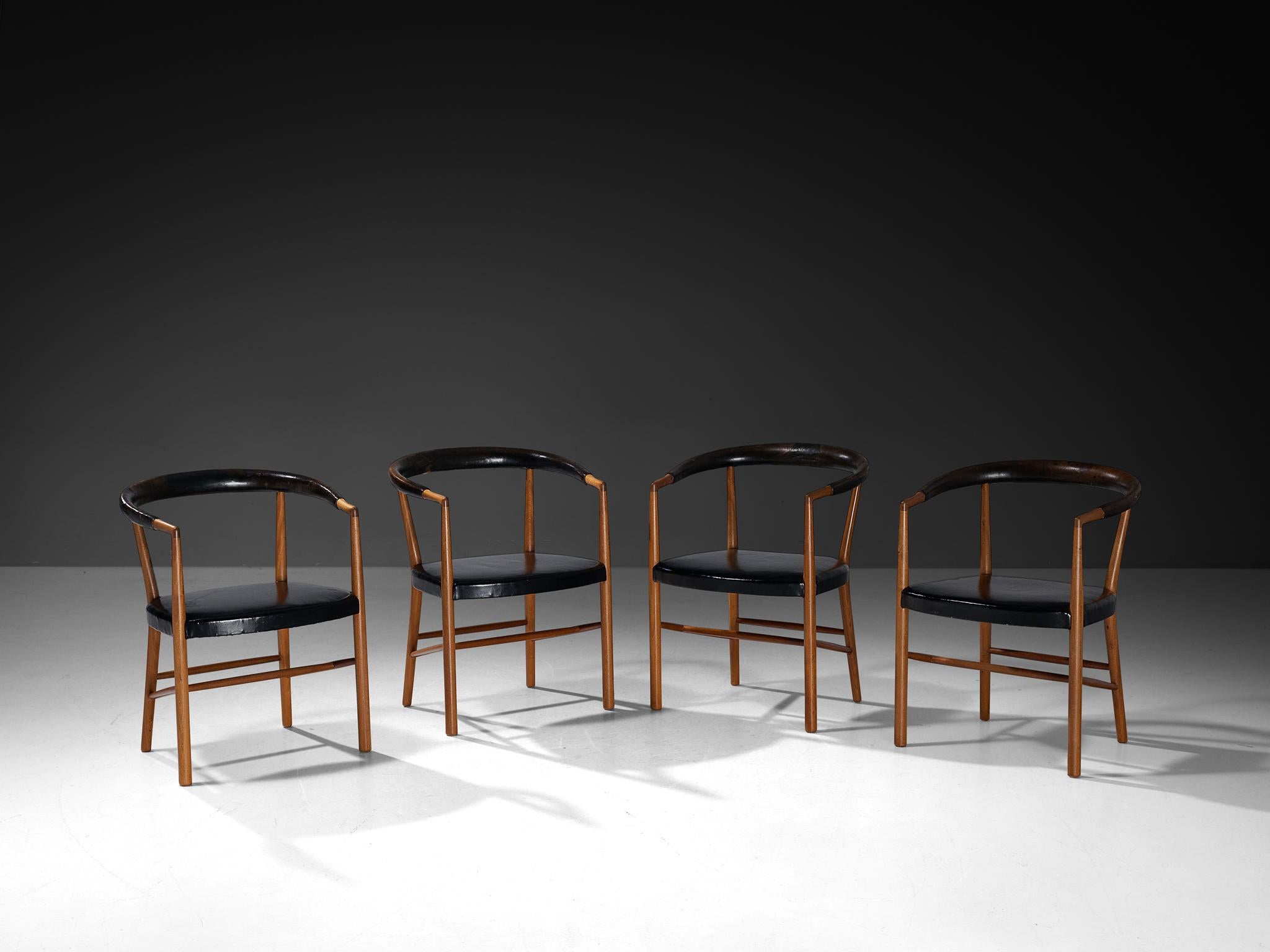 Jacob Kjær 'UN' Armchairs with Original Leather in Mahogany For Sale at ...