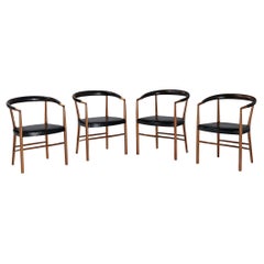 Jacob Kjær 'UN' Set of Four Armchairs with Original Leather