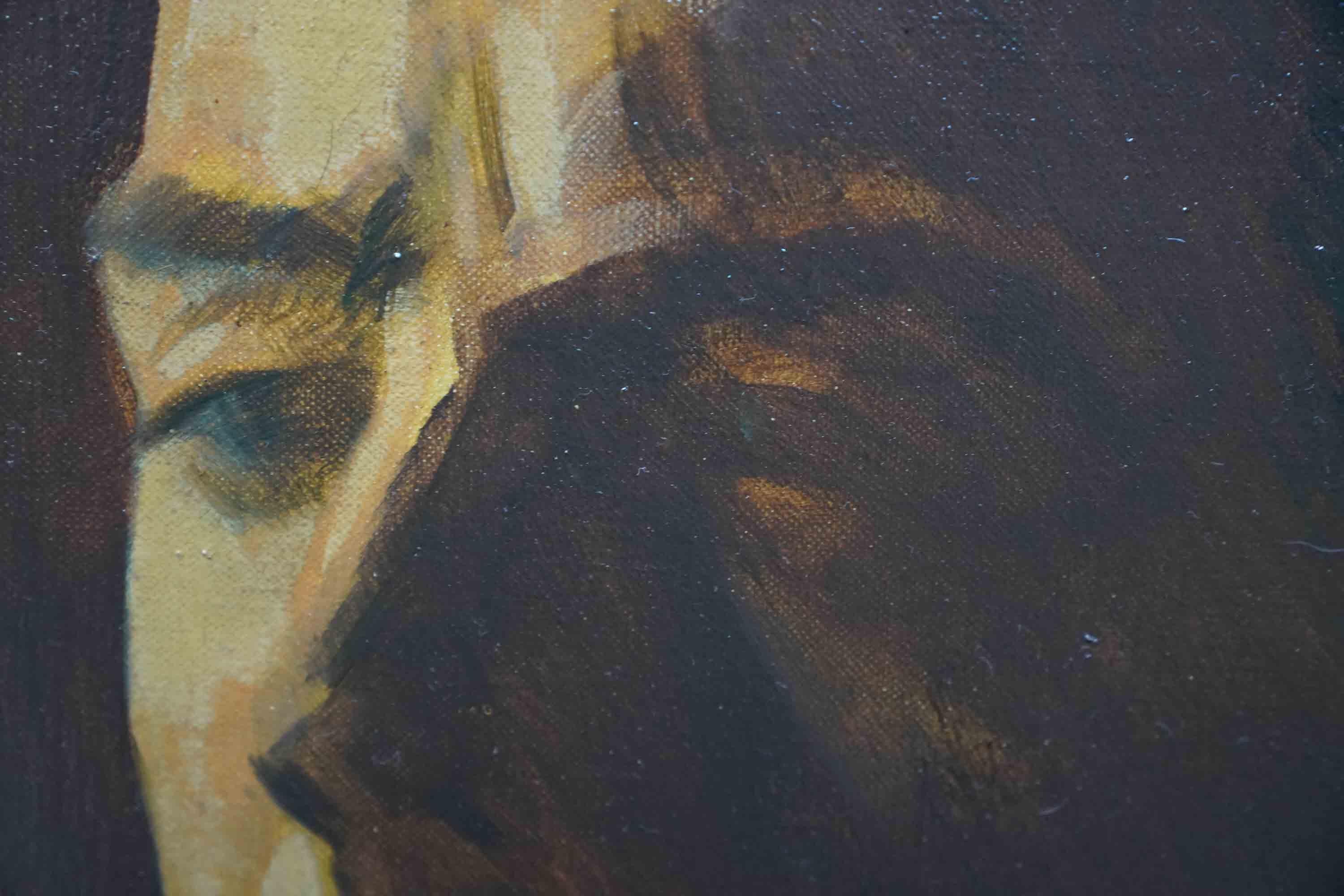 Portrait tête et épaules d'un homme - art juif des années 20 portrait masculin peinture à l'huile en vente 1