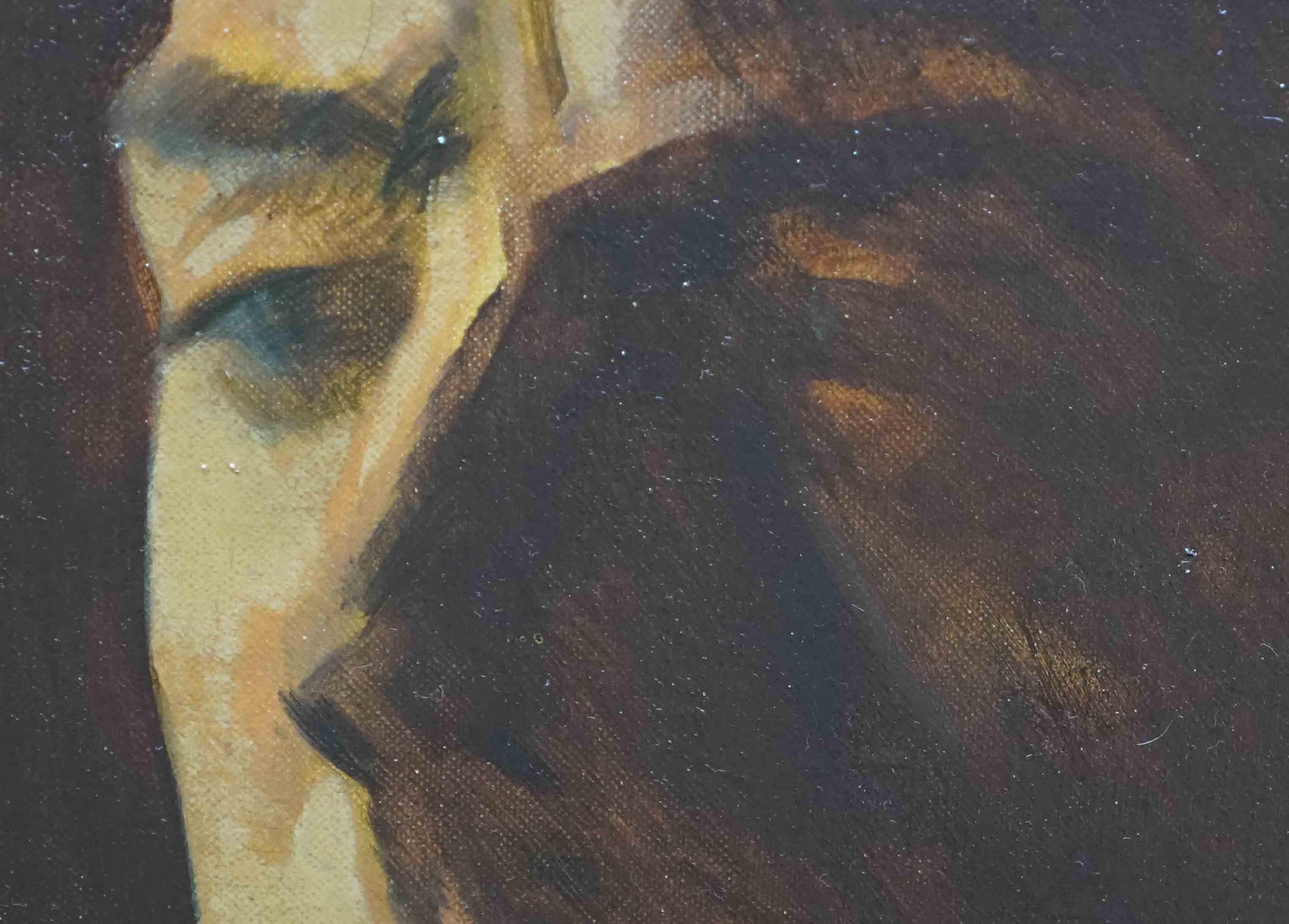 Portrait tête et épaules d'un homme - art juif des années 20 portrait masculin peinture à l'huile en vente 2