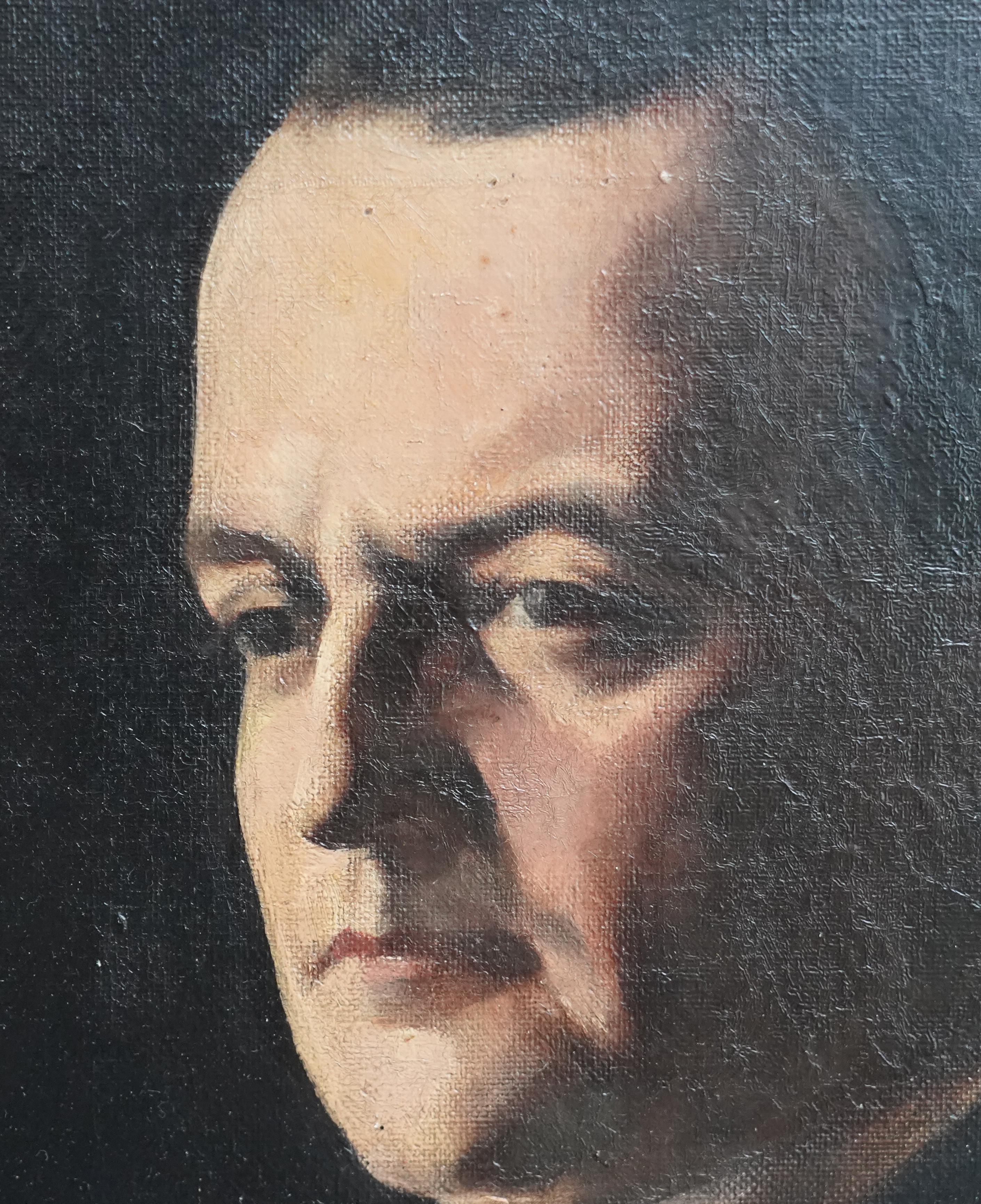 Portrait de George Hopkinson - Peinture à l'huile masculine britannique de l'art juif russe des années 20 en vente 1