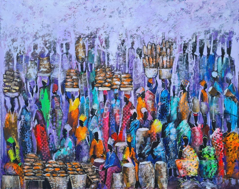 Jacob Kwesi Yam Festival, Painting, Acrylic on Canvas For