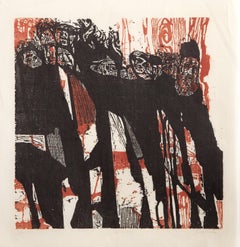 Baptism of Fire, Modern Woodcut Print by Jacob Landau