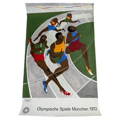 Jacob Lawrence Poster The Relay Race Lithograph Olympic Games Munich 1972