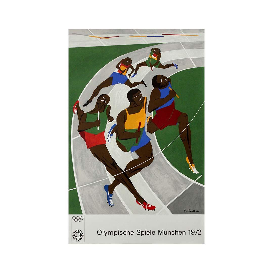 1972 Munich Olympics original poster by Jacob Lawrence For Sale 1