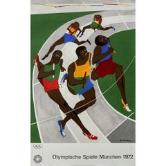 1972 Munich Olympics original poster by Jacob Lawrence