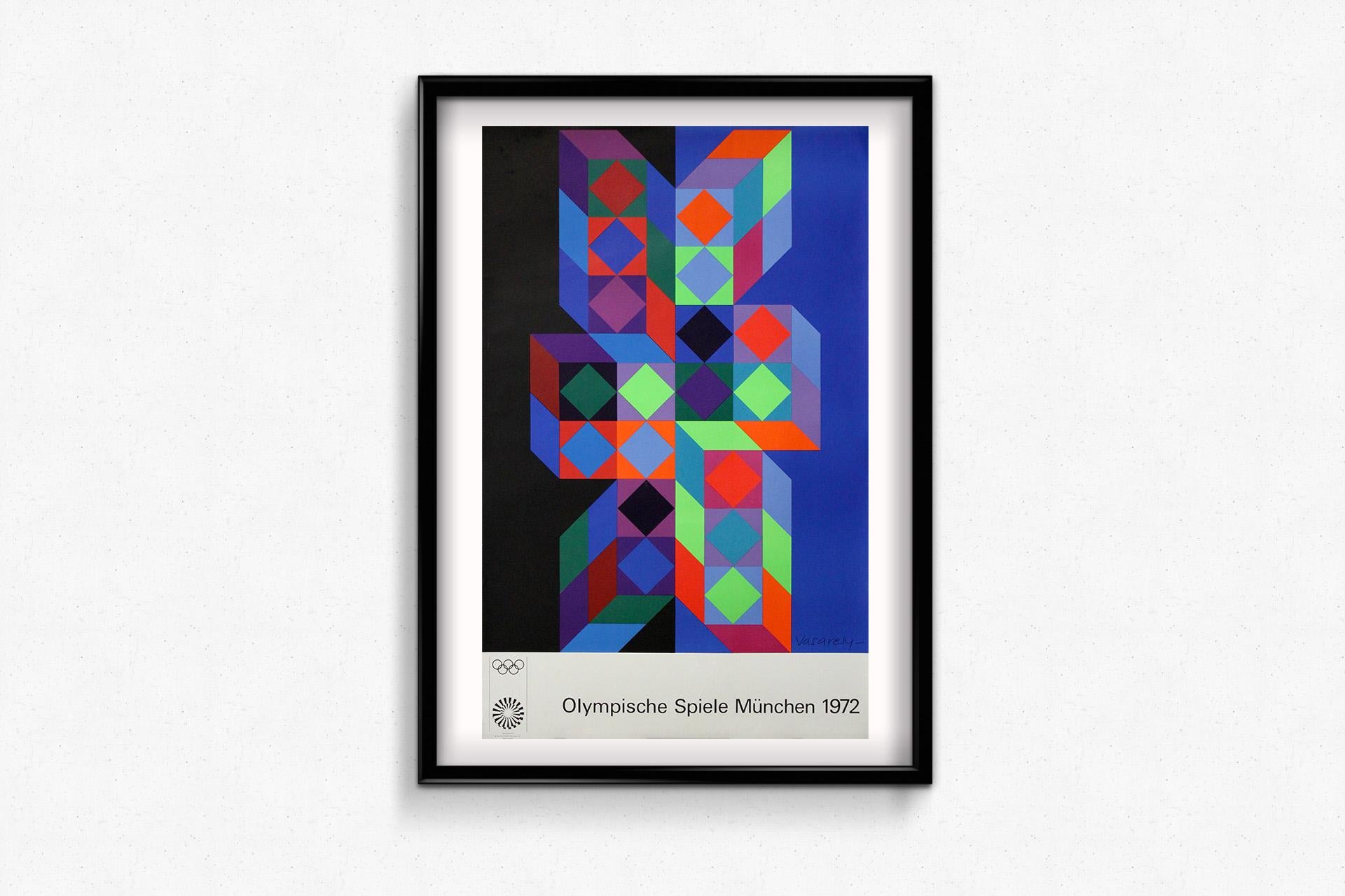 1972 Munich Olympics original poster by Victor Vasarely For Sale 2