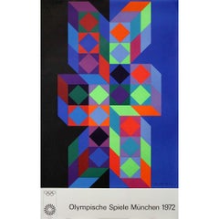 1972 Munich Olympics original poster by Victor Vasarely