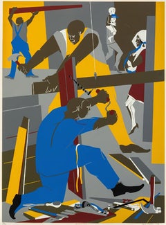 Builders No. 3, Screenprint by Jacob Lawrence