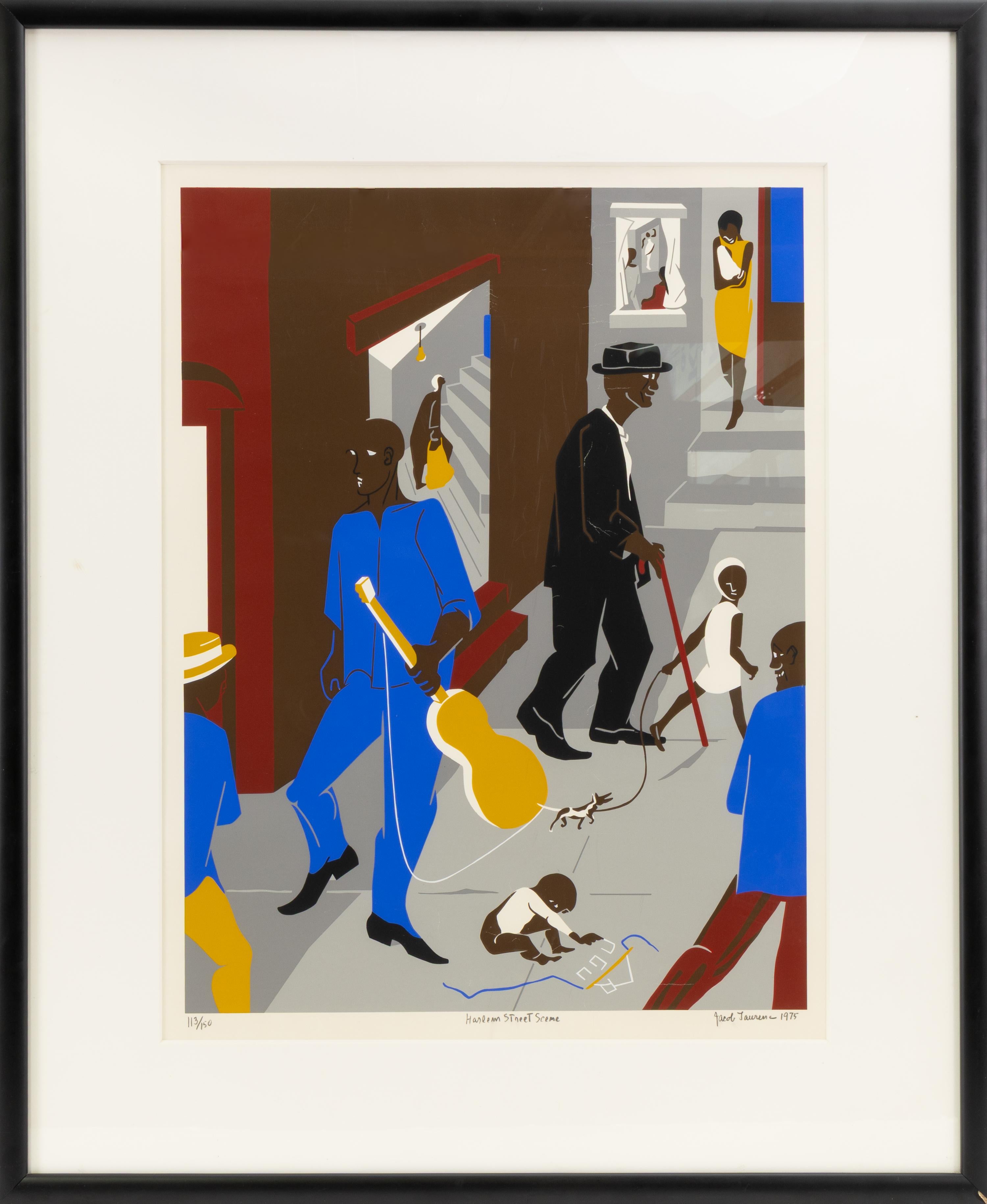 Jacob Lawrence, « Scène de rue à Harlem », sérigraphie signée de 1975