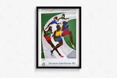 Original poster made in 1972 by Jacob Lawrence for the Munich Olympic Games