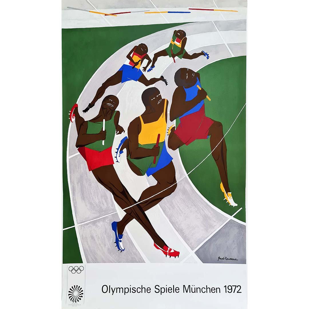 Original poster made in 1972 by Jacob Lawrence for the Munich Olympic Games 1