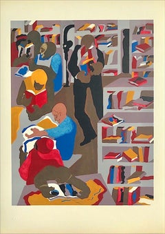SCHOMBURG LIBRARY Lithograph, African American History, Black Culture, Books