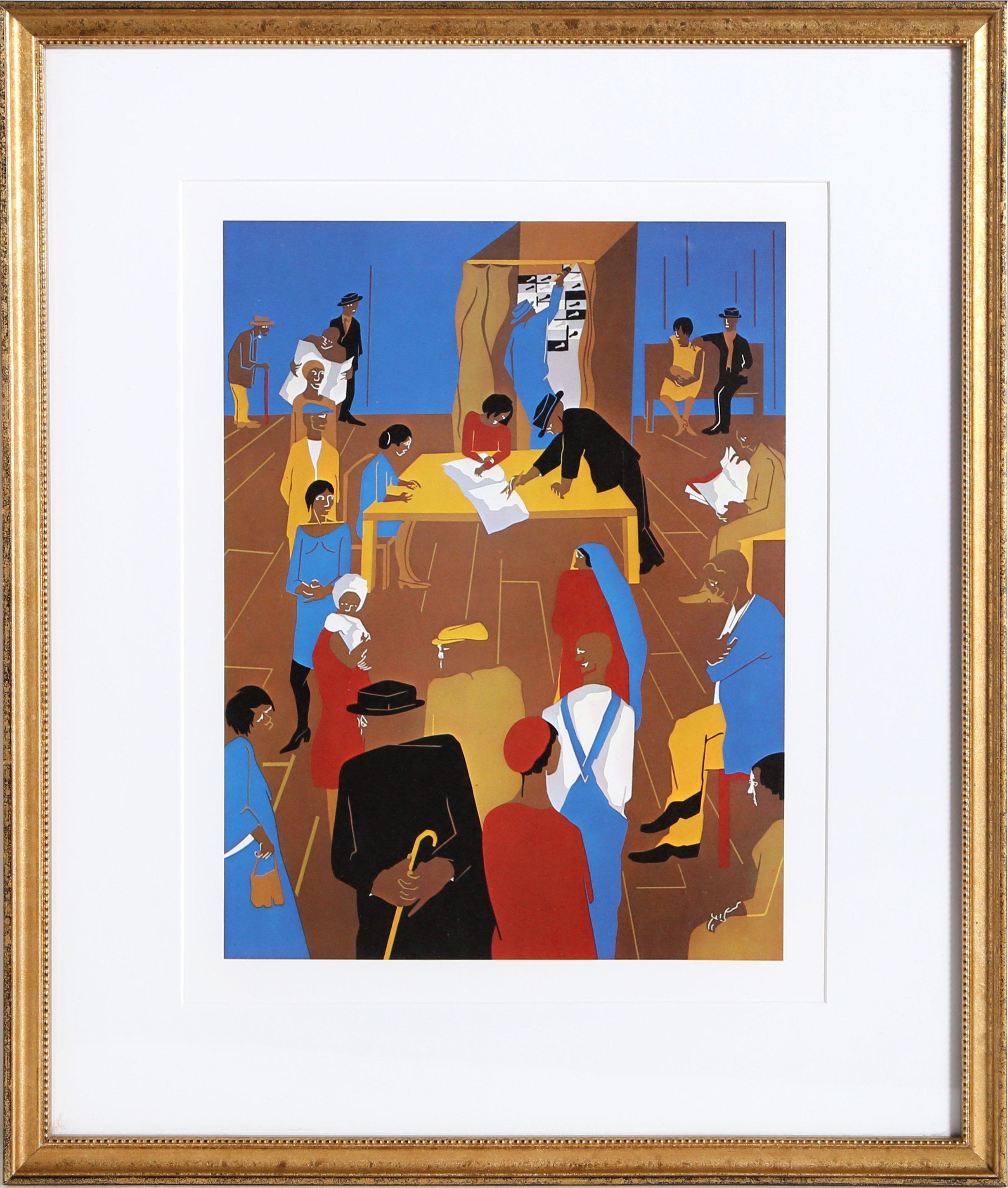 An original fine art print by Jacob Lawrence from the Kent Spirit of Independence Poster Portfolio, published in 1975 by Lorillard. The offset prints from this portfolio are unsigned.  The artwork is in excellent condition nicely framed. 

"The