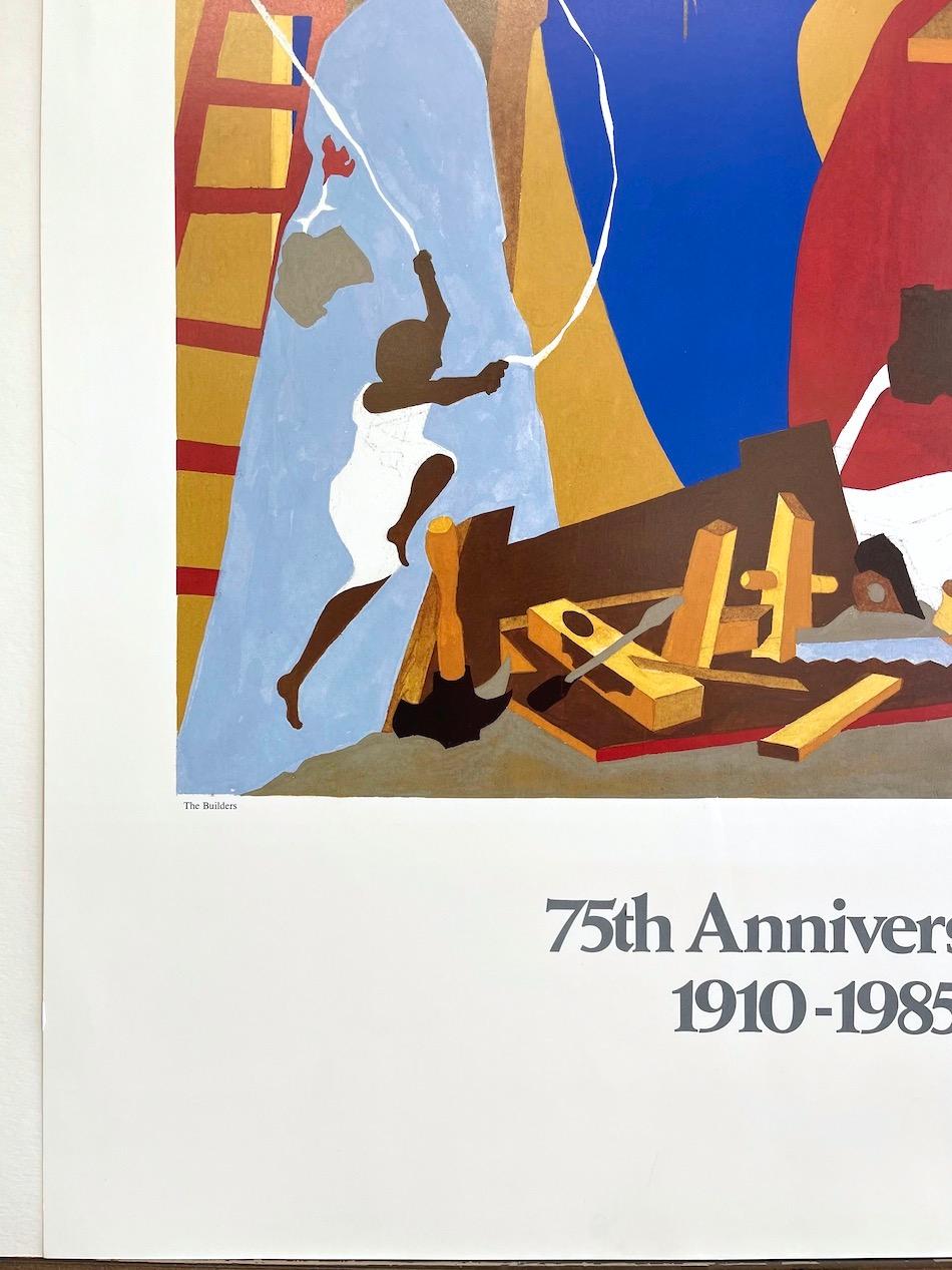 I COSTRUTTORI 1985 National Urban League, 1a edizione, Uomini che lavorano nell'edilizia - Print di Jacob Lawrence