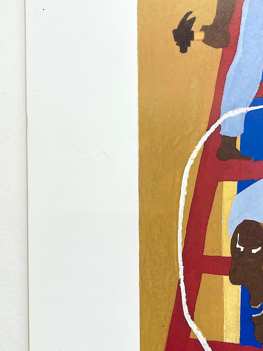 I COSTRUTTORI 1985 National Urban League, 1a edizione, Uomini che lavorano nell'edilizia - Portrait Print Beige di Jacob Lawrence