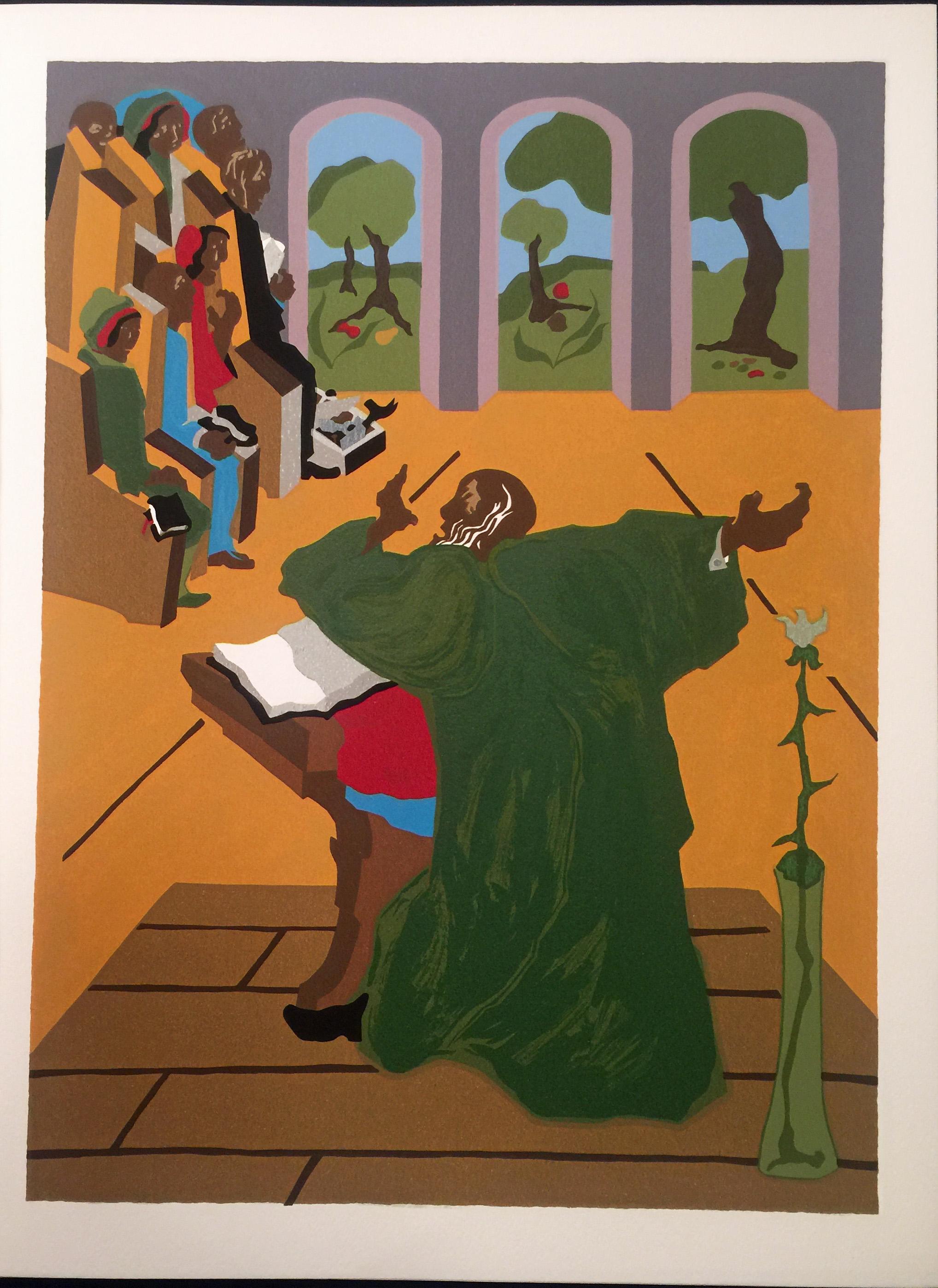 THE FIRST BOOK OF MOSES, CALLED GENESIS. - Beige Figurative Print by Jacob Lawrence