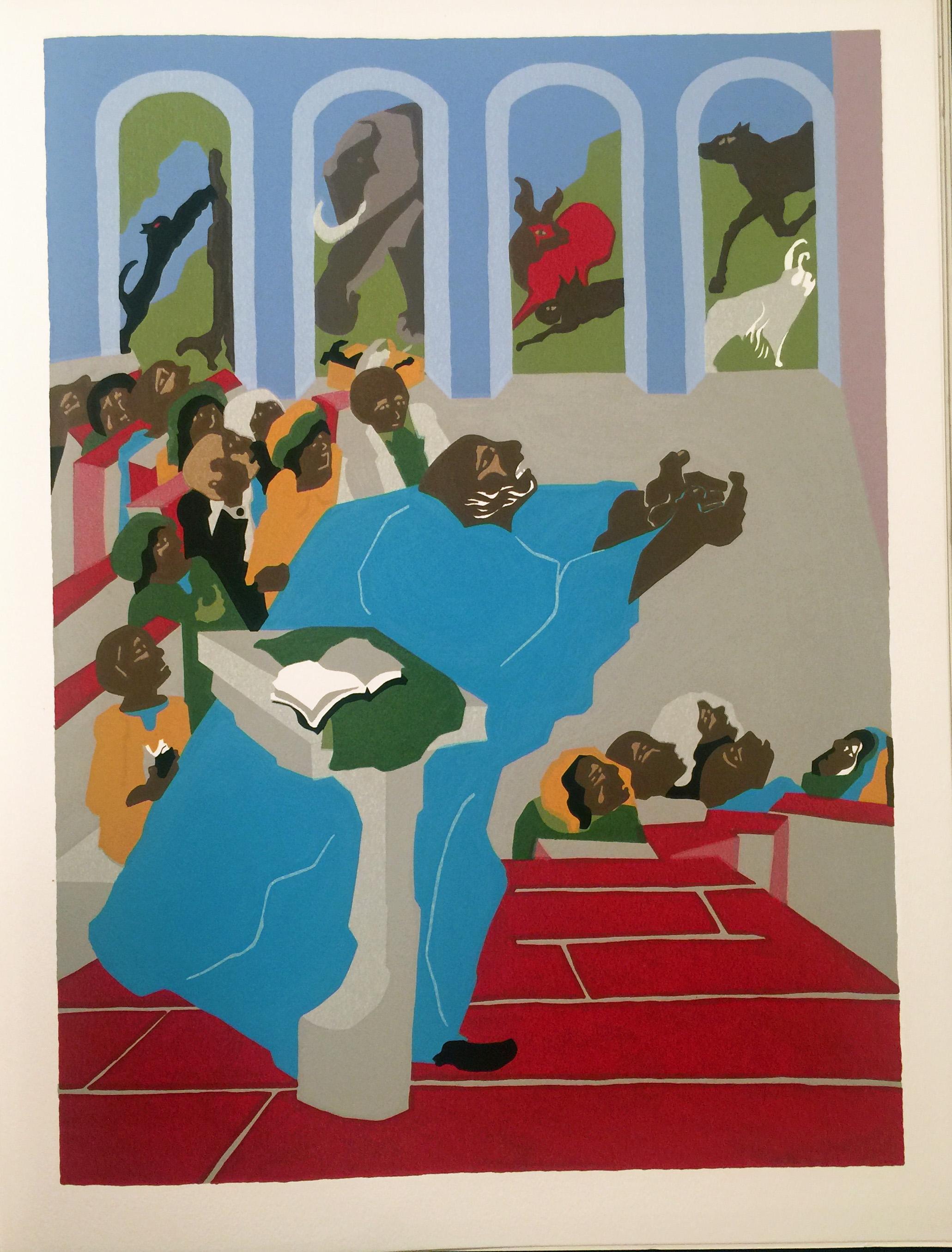 THE FIRST BOOK OF MOSES, CALLED GENESIS.  - Beige Figurative Print by Jacob Lawrence