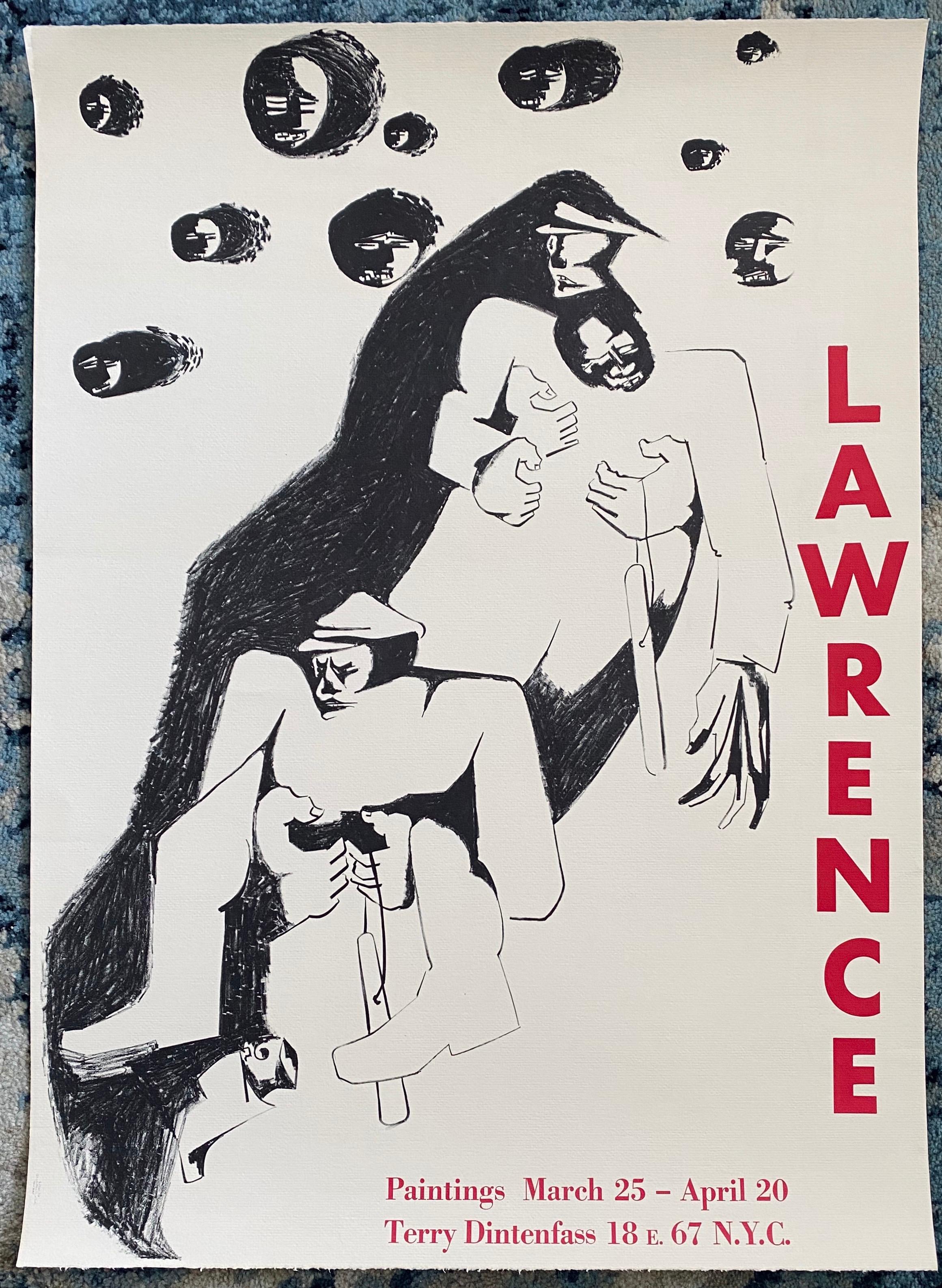 Vintage Lithograph Exhibition Poster Terry Dintenfass Gallery New York - Print by Jacob Lawrence