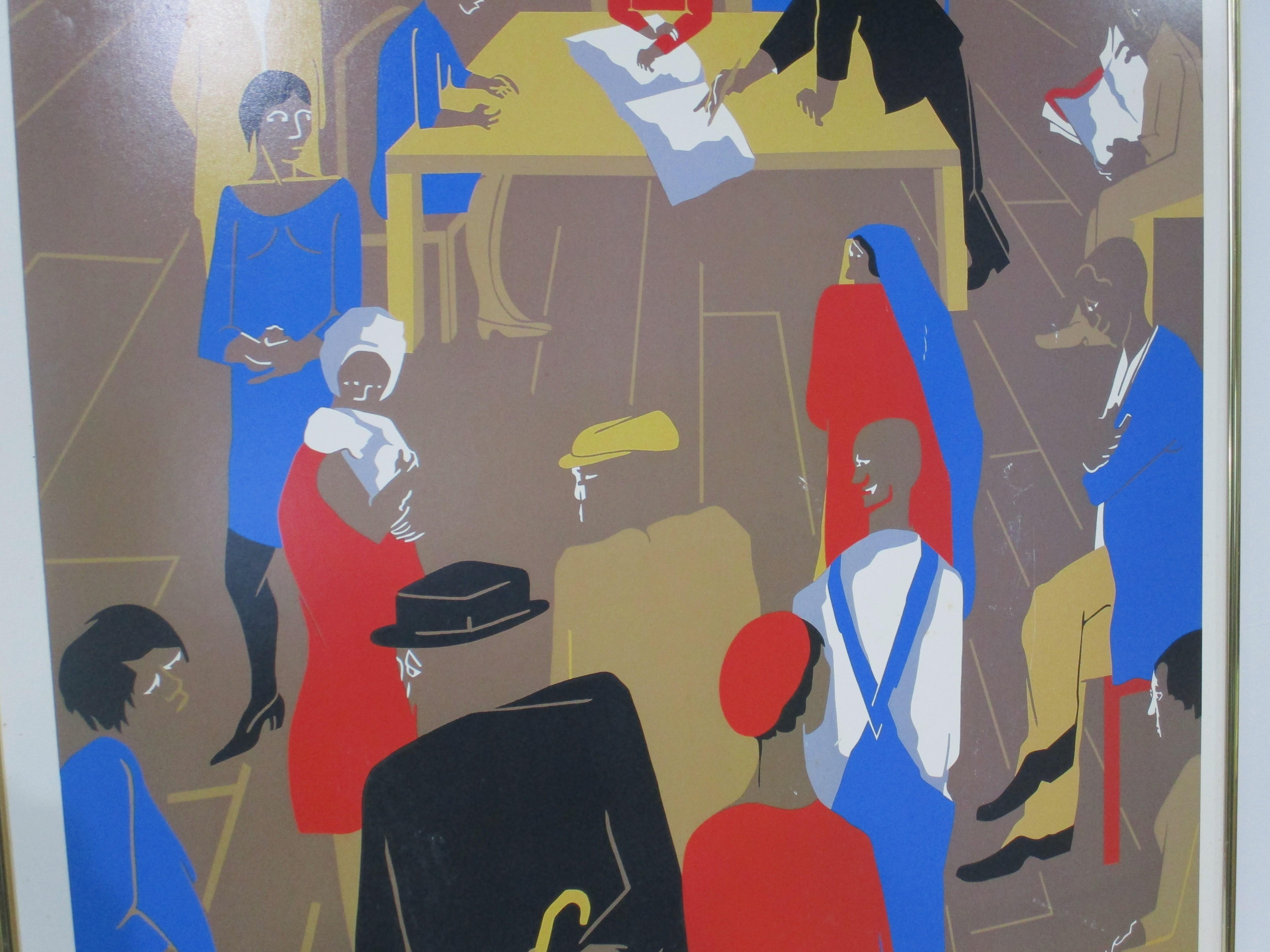 American Jacob Lawrence Signed Poster 