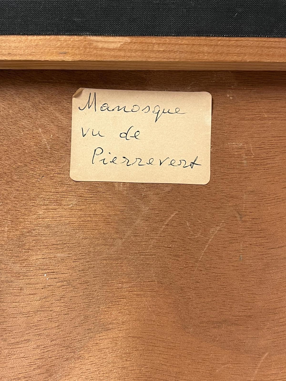 Olio Modernista Francese del 20° secolo Manosque Provence Paesaggio spazzato dal vento Campi in vendita 2
