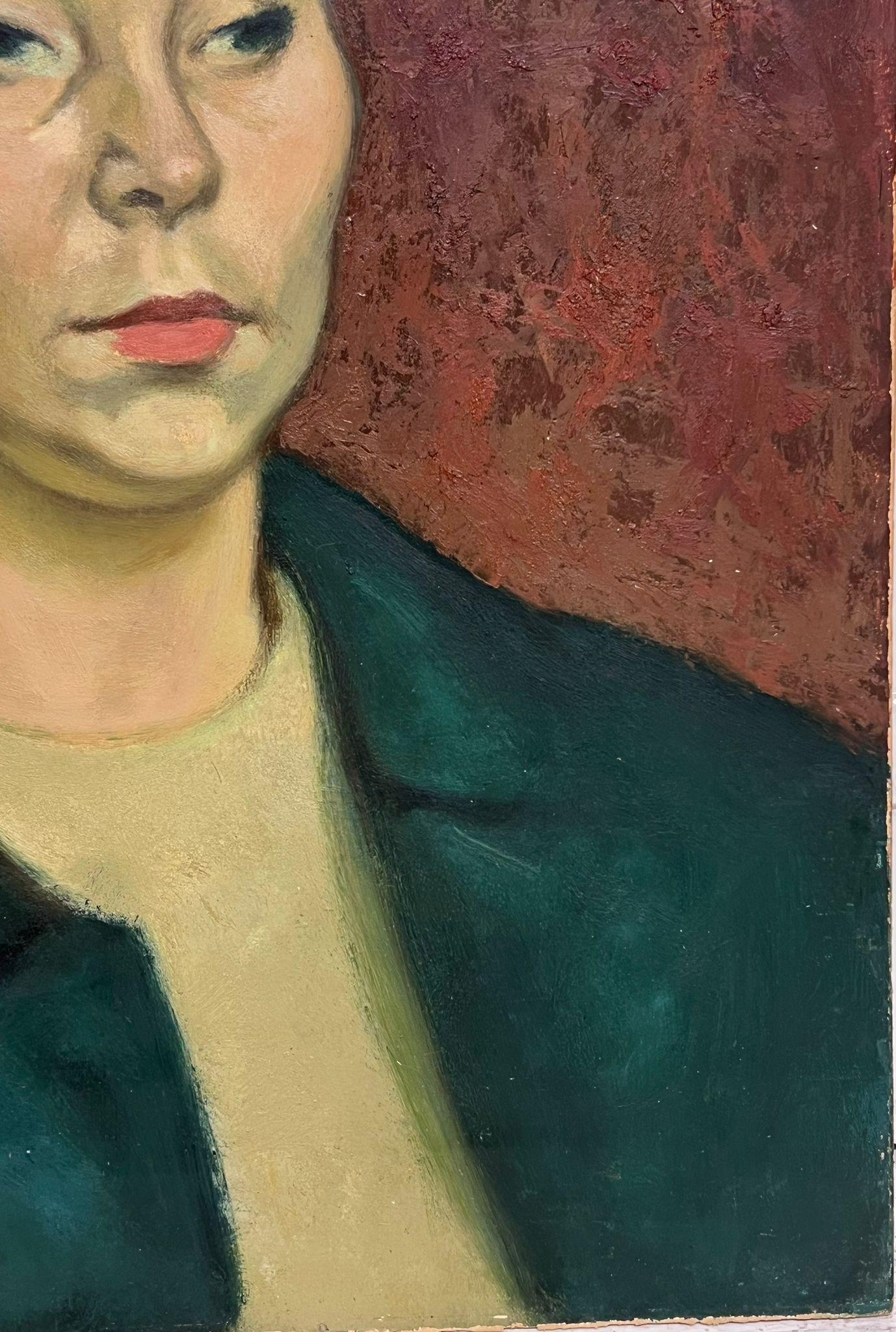20th Century French Modernist Portrait of Lady French / Polish Artist - Impressionist Painting by Jacob Markiel