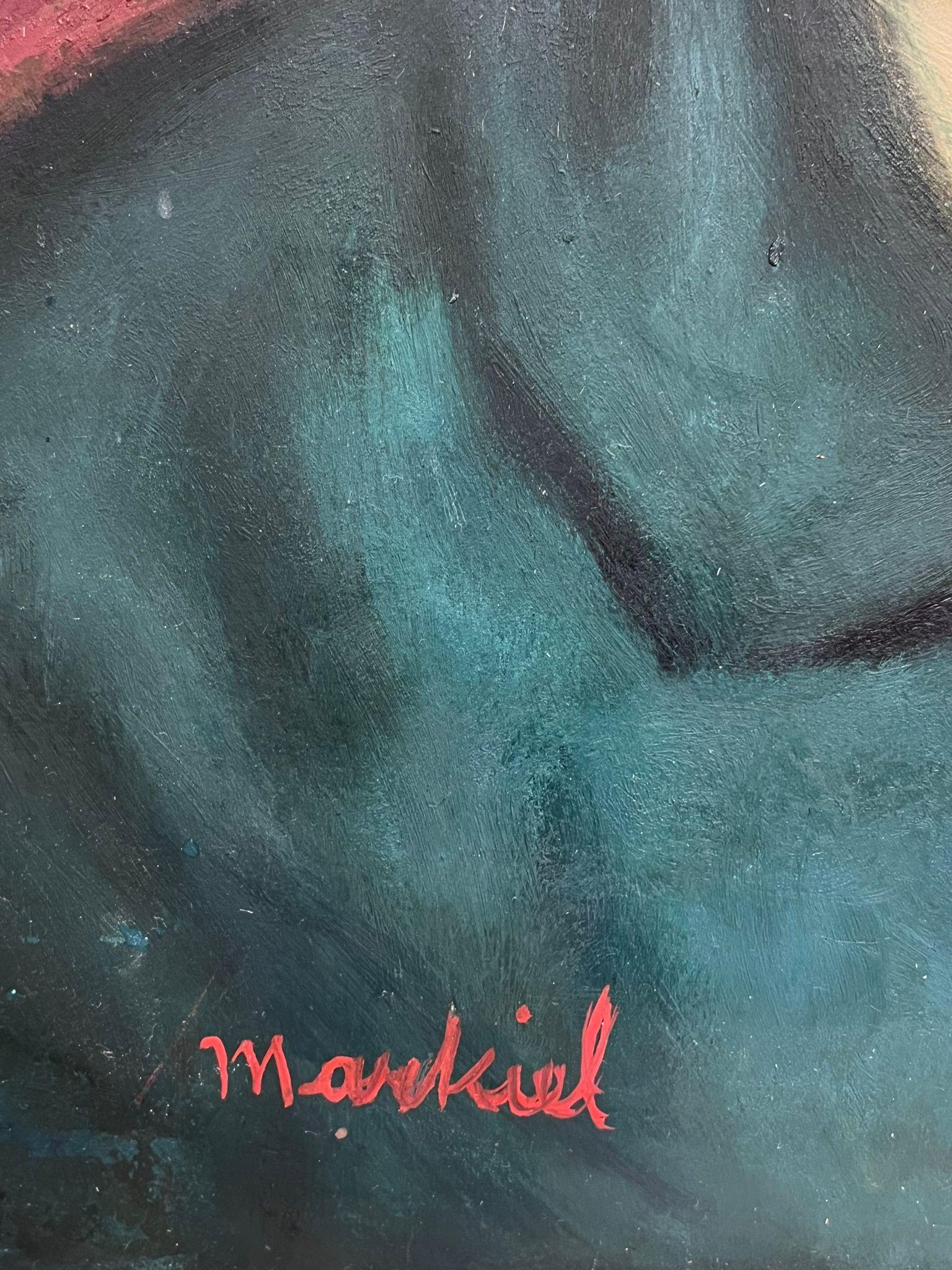 20th Century French Modernist Portrait of Lady French / Polish Artist - Black Figurative Painting by Jacob Markiel