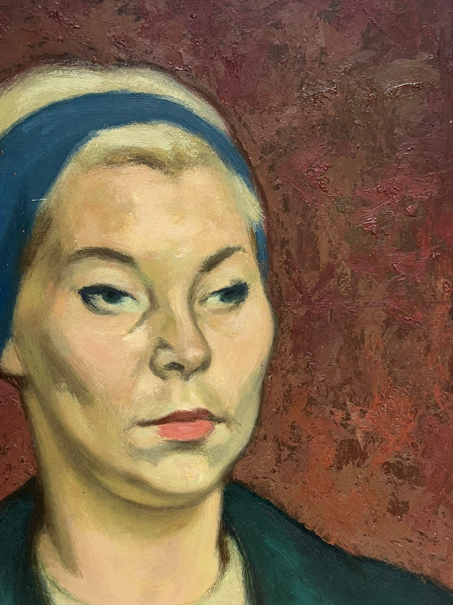 20th Century French Modernist Portrait of Lady French / Polish Artist For Sale 2