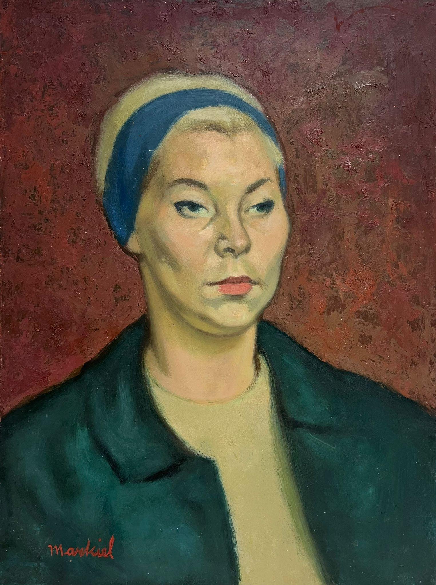 Jacob Markiel Figurative Painting - 20th Century French Modernist Portrait of Lady French / Polish Artist