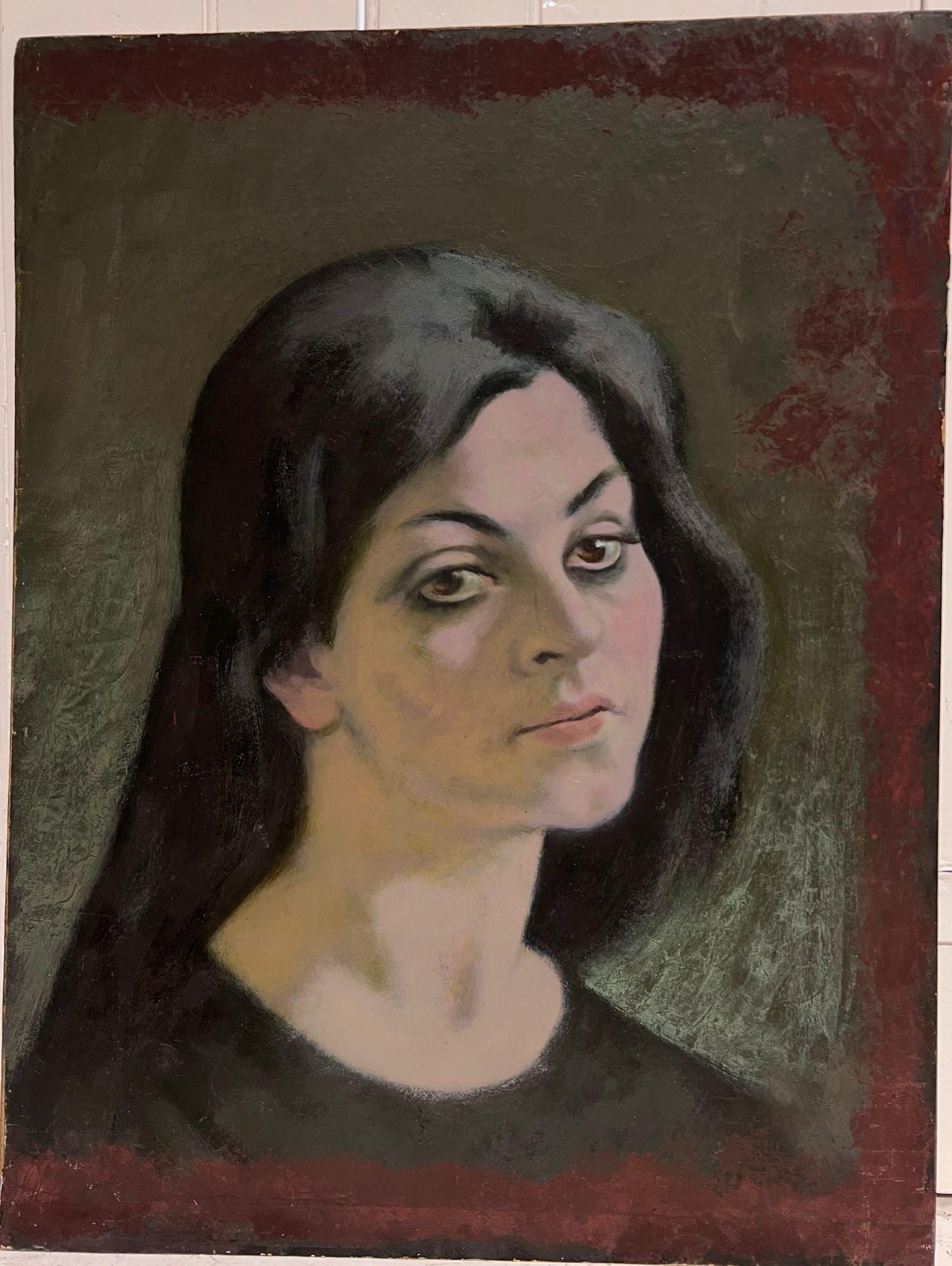 20th Century French Portrait of a Lady in Pensive Thought French/ Polish artist - Painting by Jacob Markiel